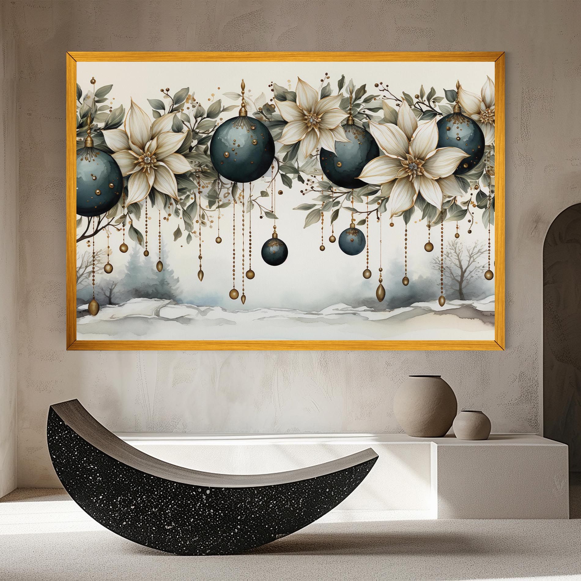 Christmas Flowers Art mockup 8