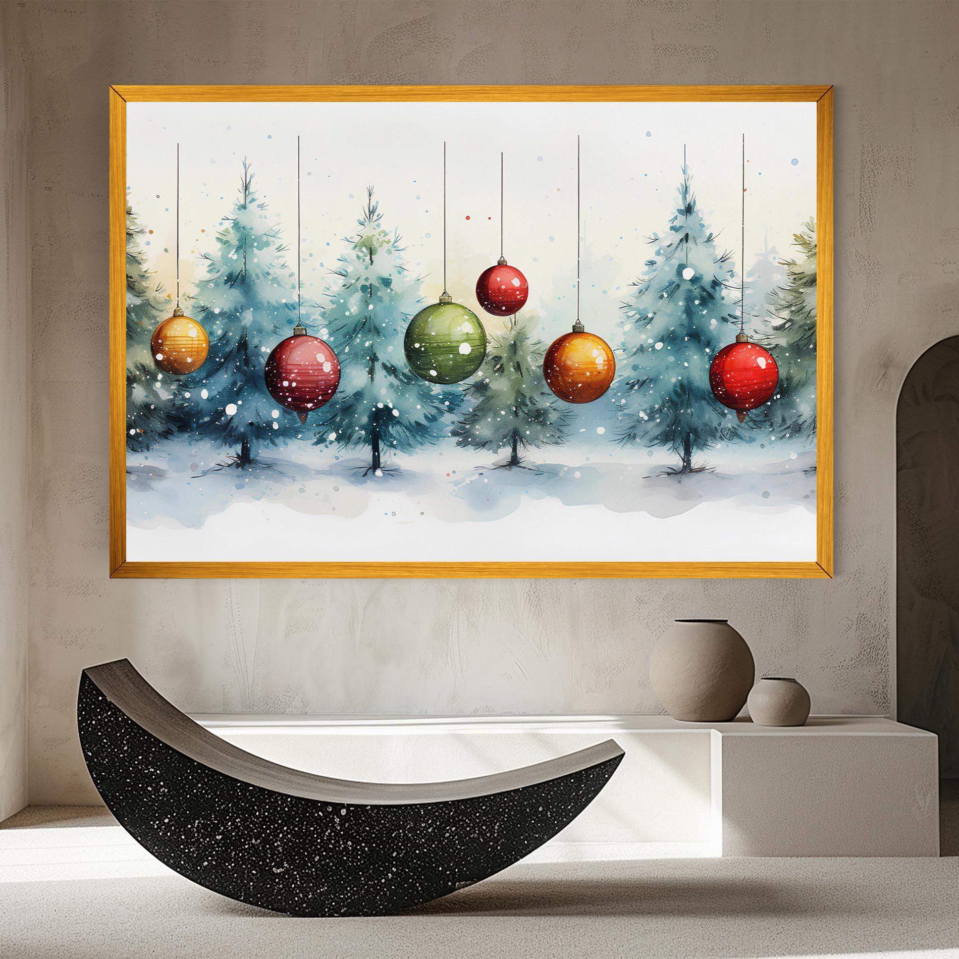 Leinwandbild Christmas Tree Painting mockup 8