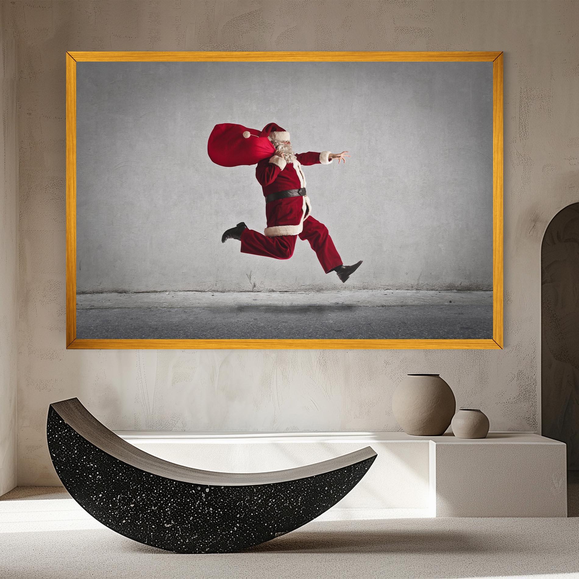Leinwandbild Santa Claus Jumping mockup 8