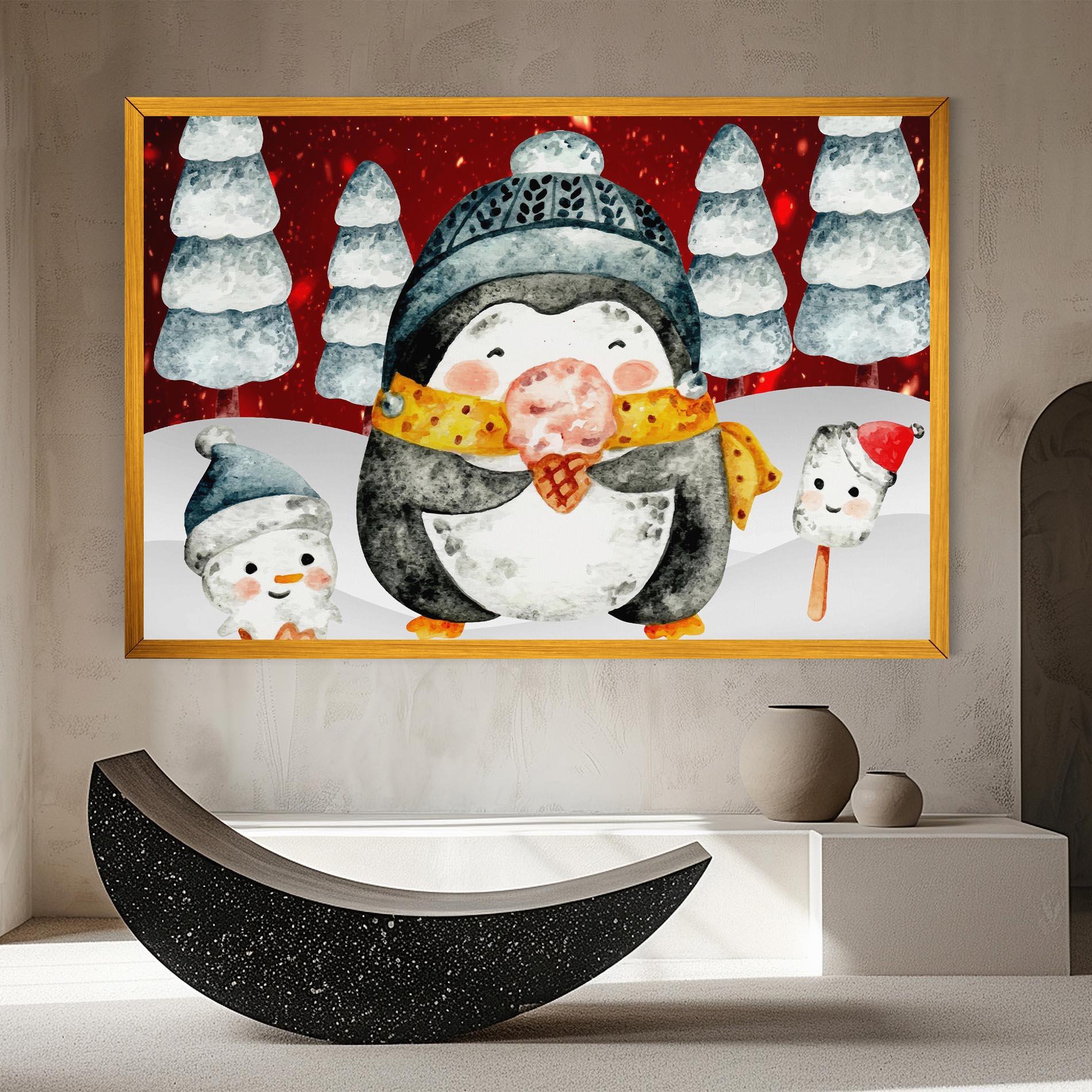 Leinwandbild Yellow Pinguin mockup 8