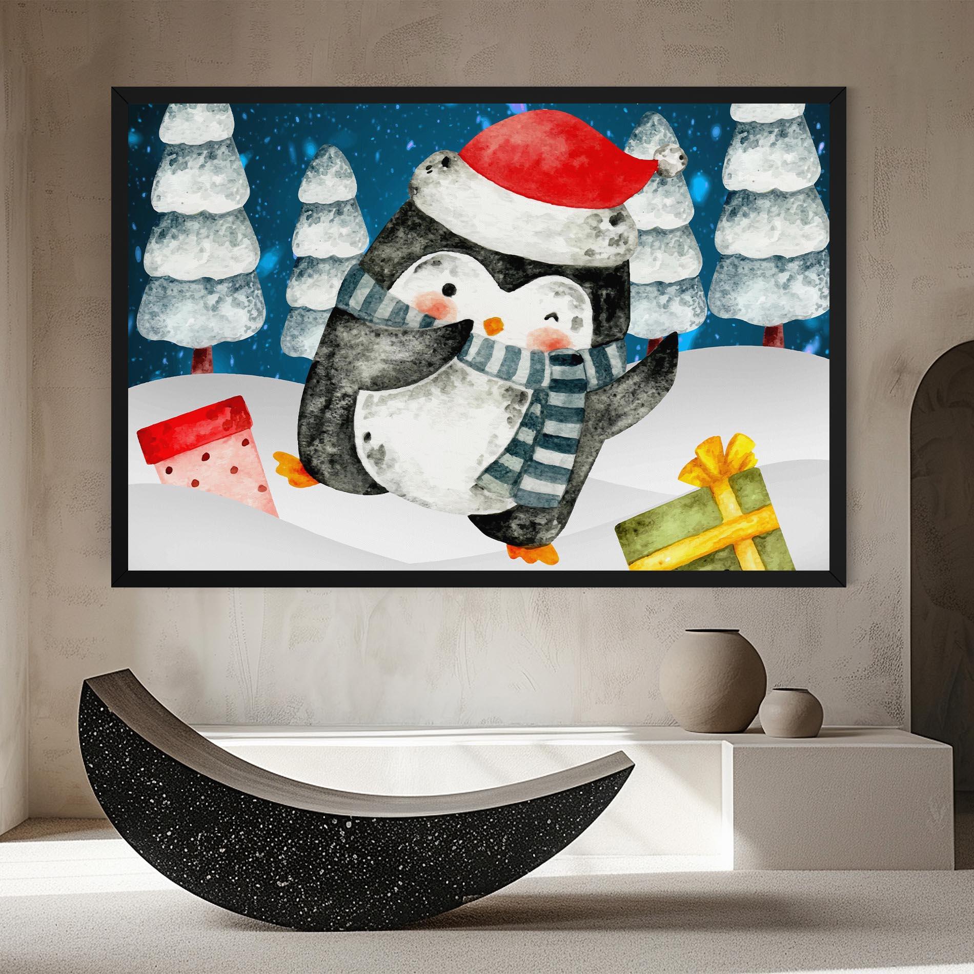 Leinwandbild Blue Pinguin mockup 8