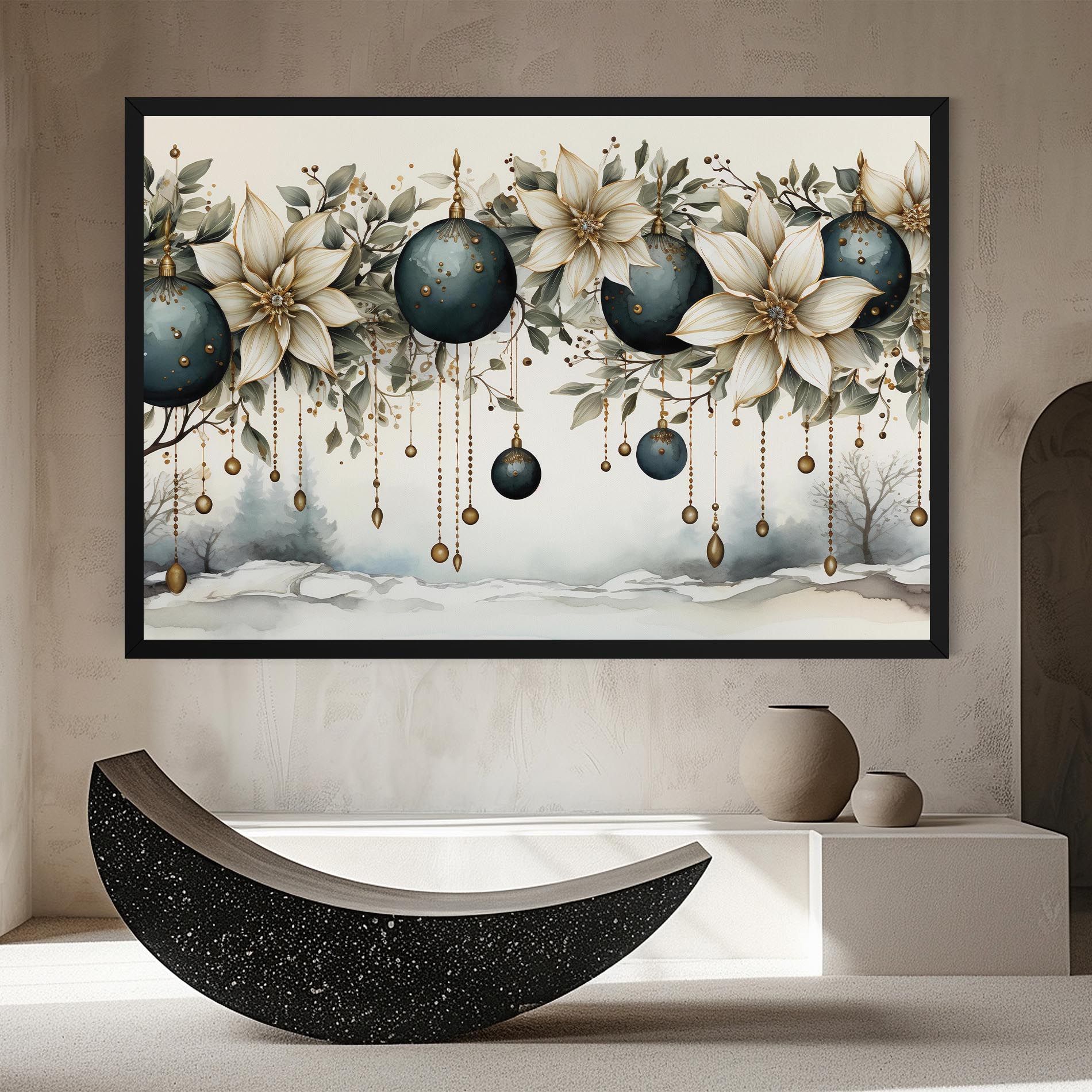 Christmas Flowers Art mockup 8