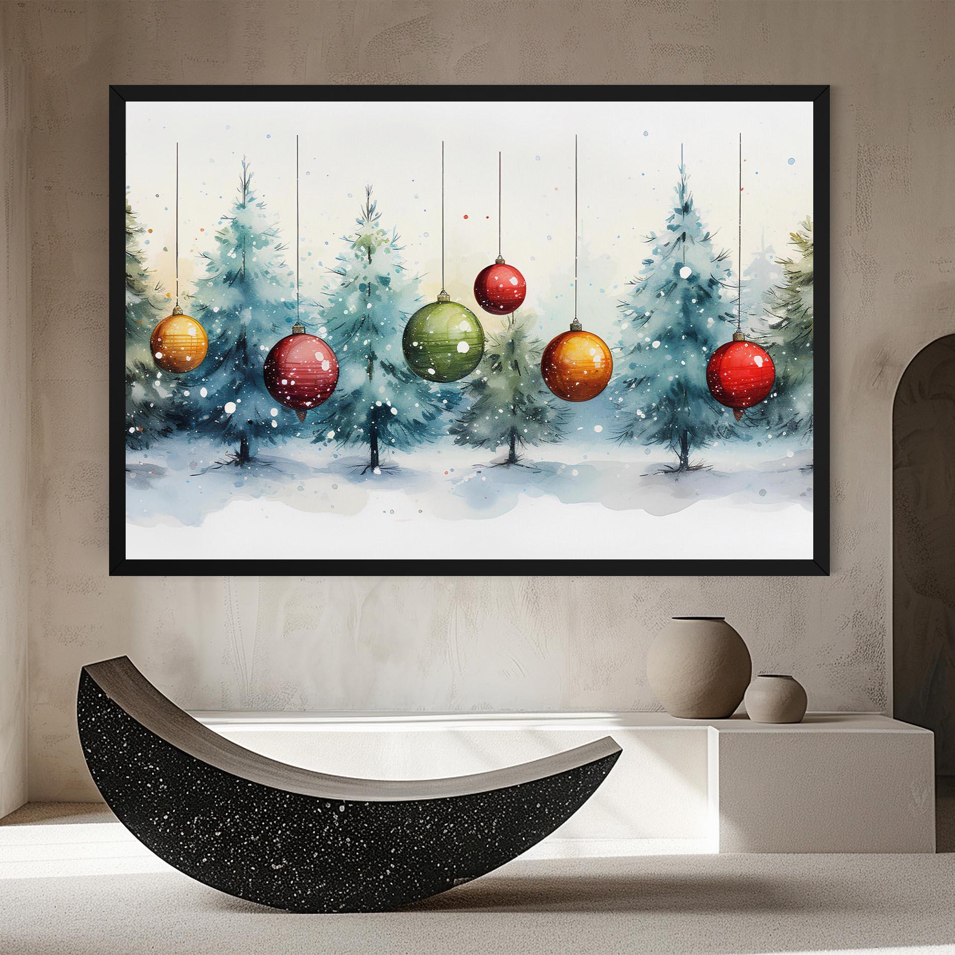 Leinwandbild Christmas Tree Painting mockup 8