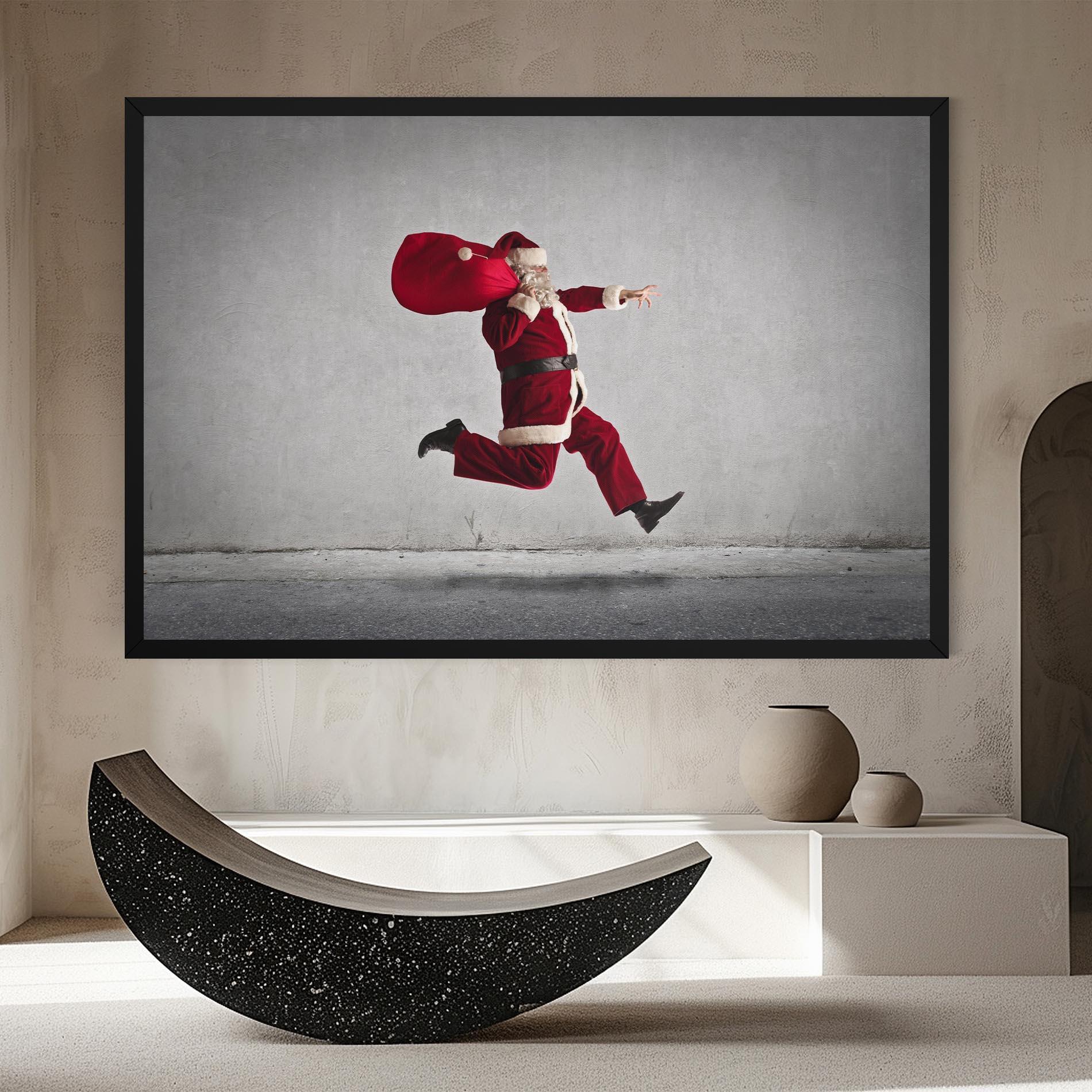 Leinwandbild Santa Claus Jumping mockup 8