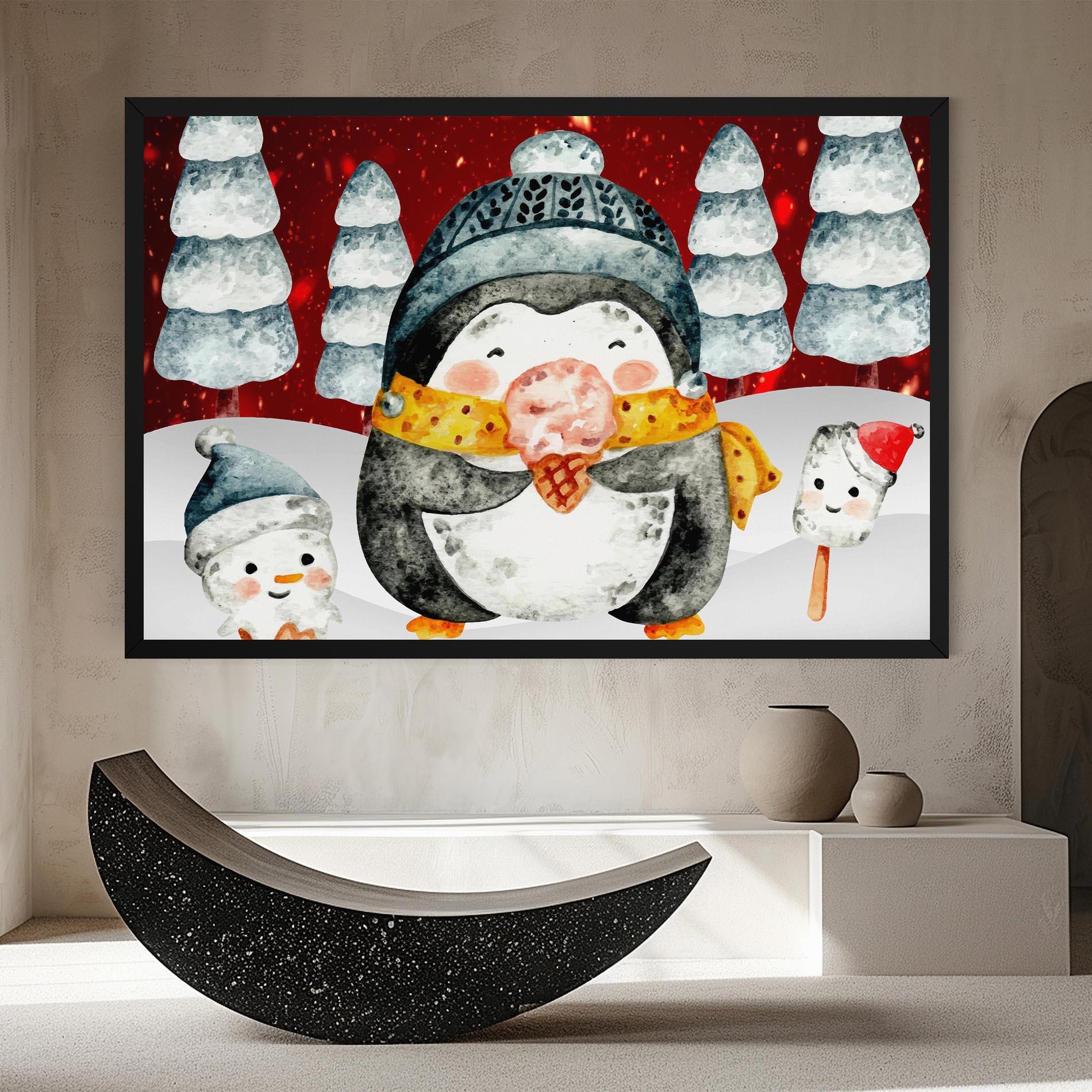 Leinwandbild Yellow Pinguin mockup 8