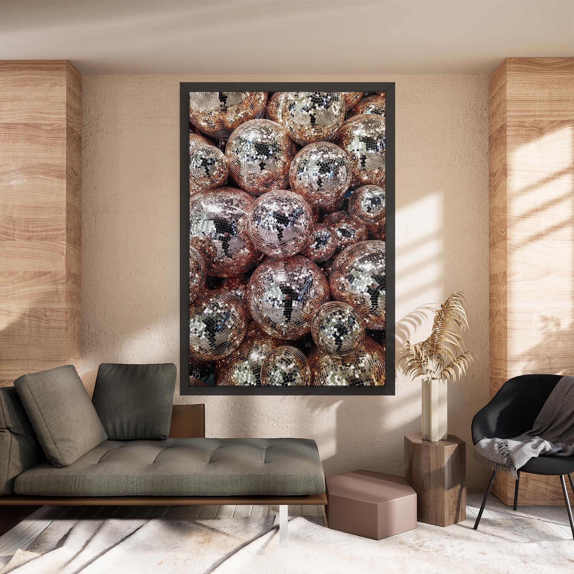 Leinwandbild Christmas Disko Balls mockup 8