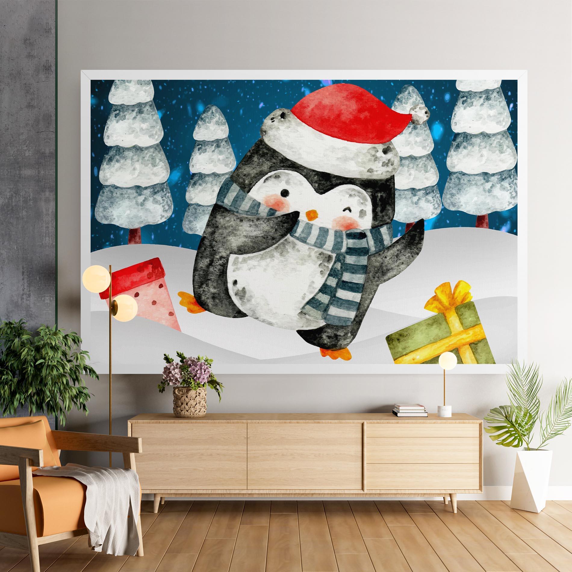 Leinwandbild Blue Pinguin mockup 9