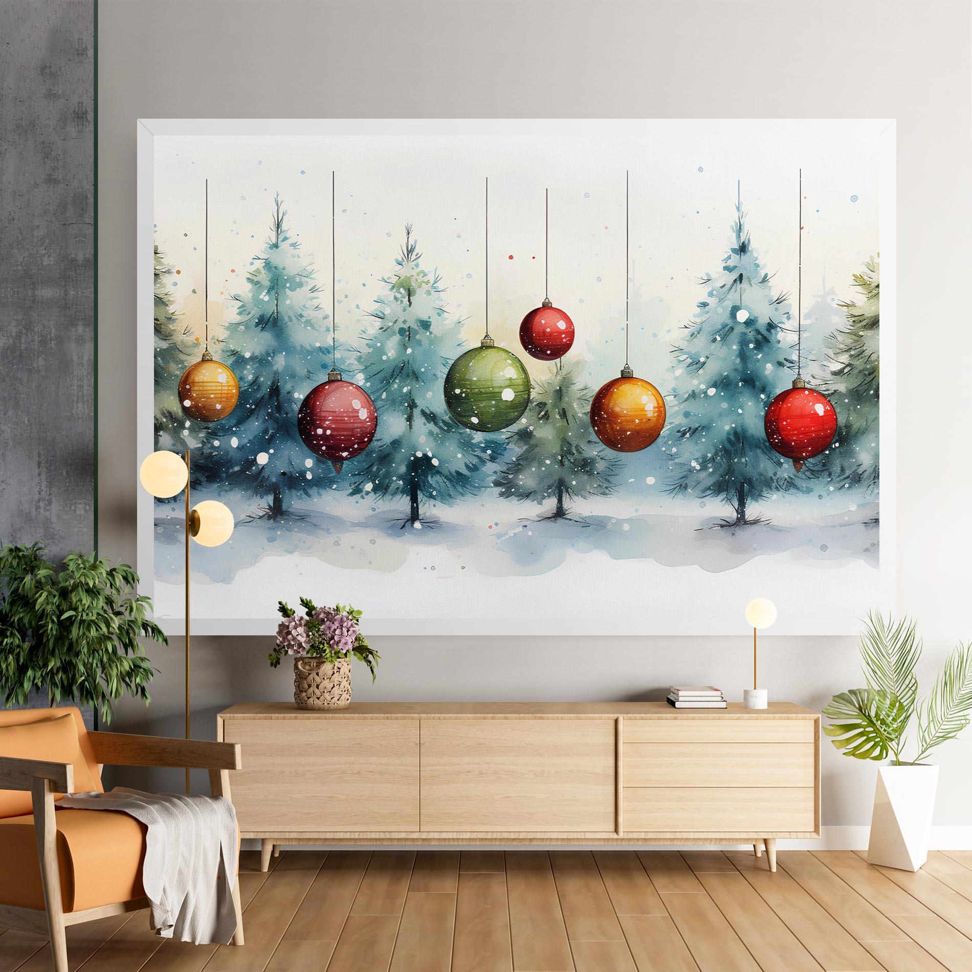 Leinwandbild Christmas Tree Painting mockup 9