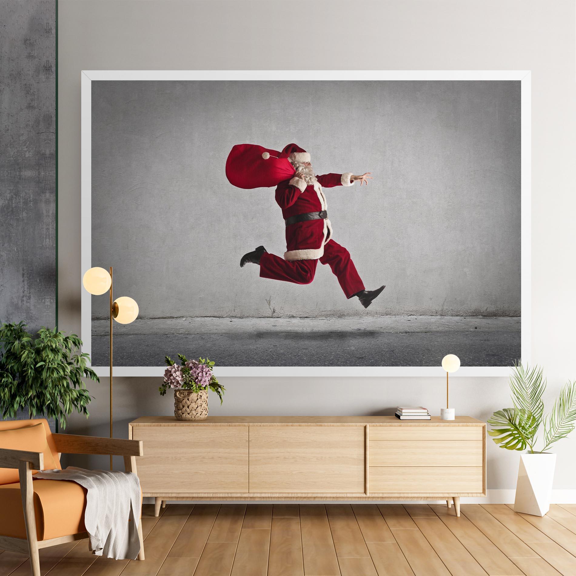 Leinwandbild Santa Claus Jumping mockup 9