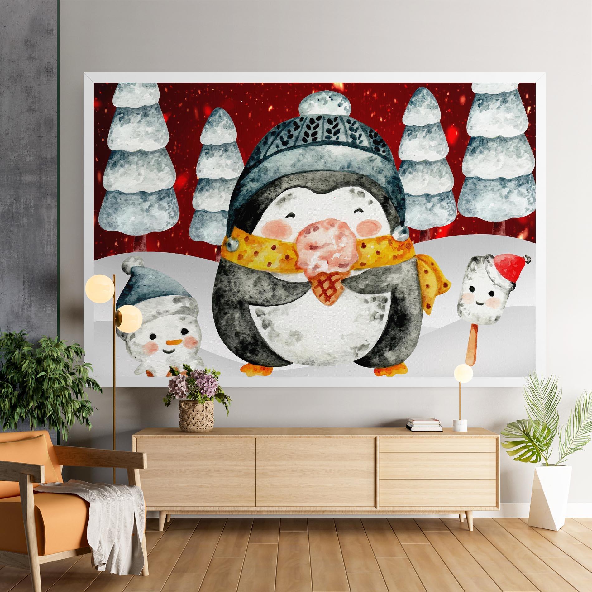 Leinwandbild Yellow Pinguin mockup 9