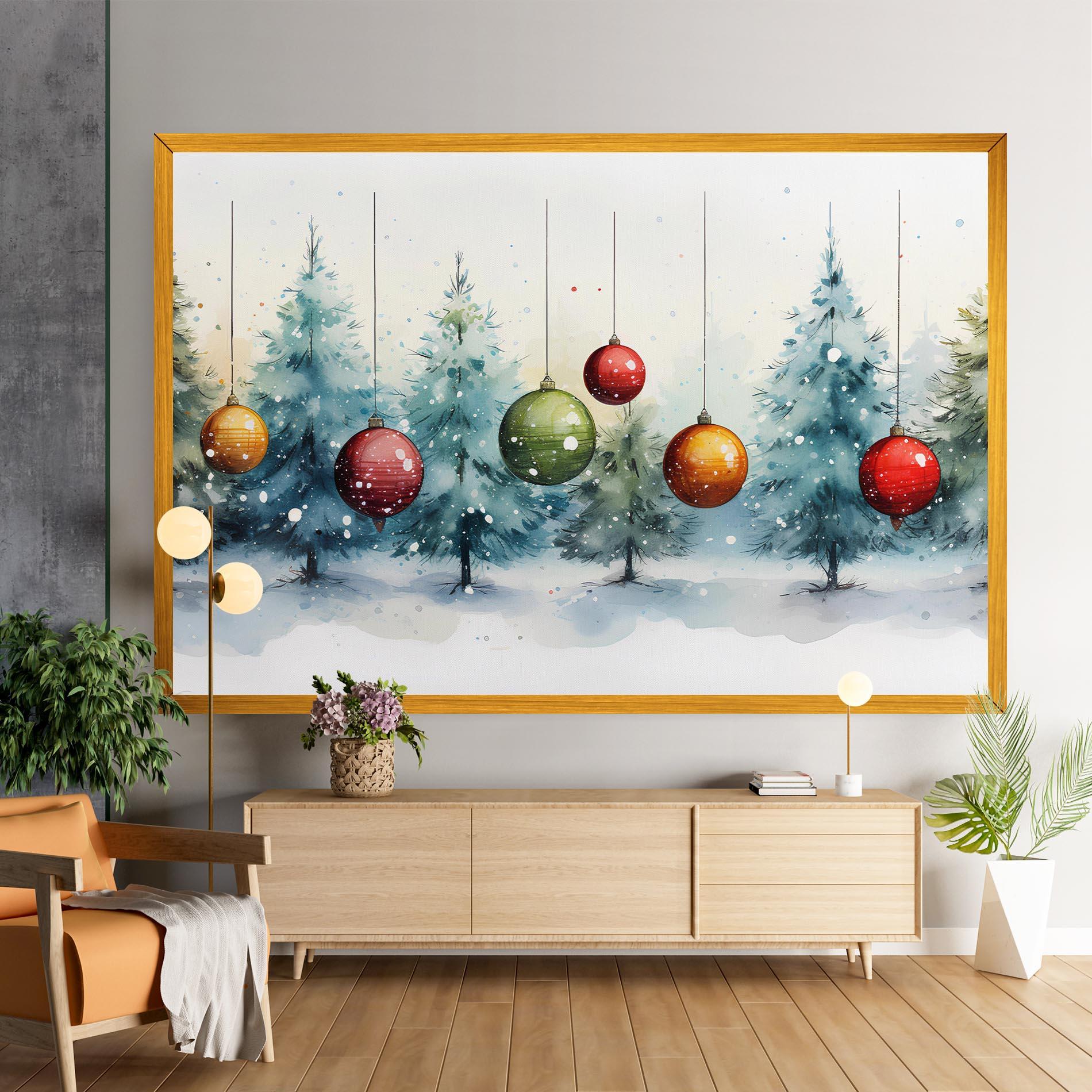 Leinwandbild Christmas Tree Painting mockup 9