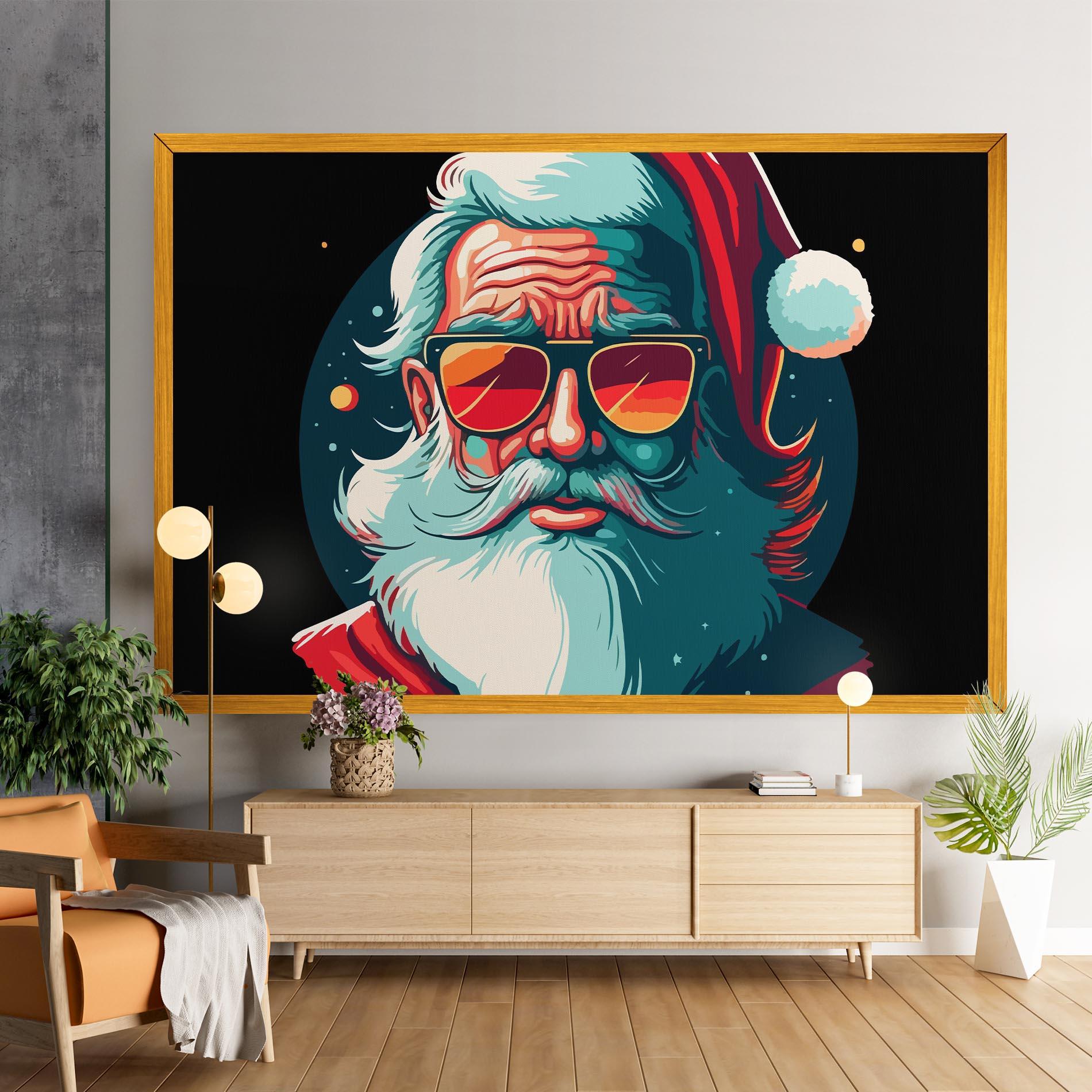 Leinwandbild Color Glasses Santa mockup 9