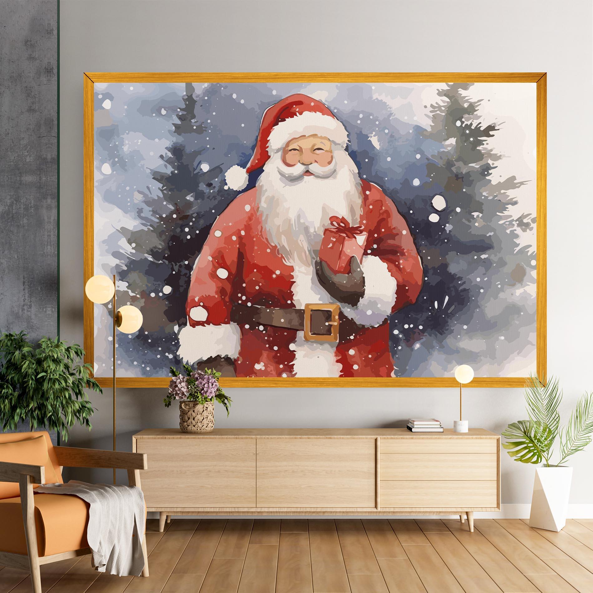 Leinwandbild Holding Gift mockup 9