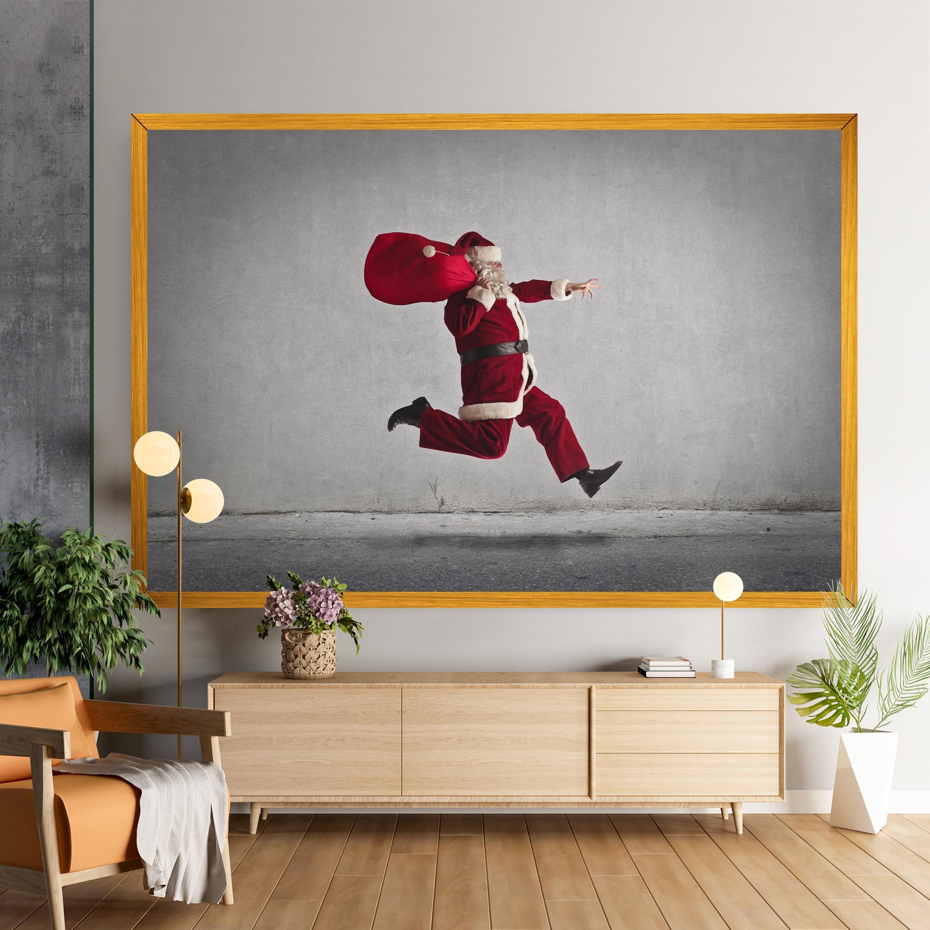Leinwandbild Santa Claus Jumping mockup 9