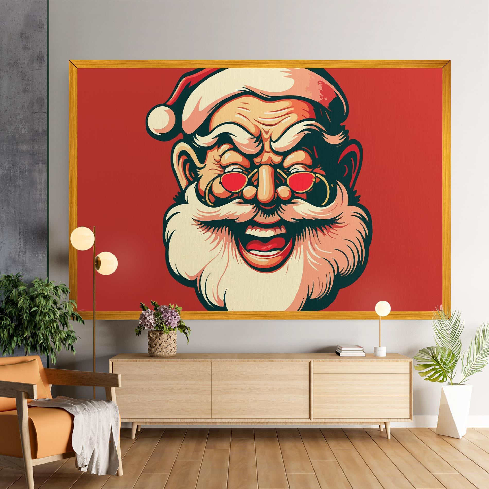 Leinwandbild Santa Crazy Smile mockup 9