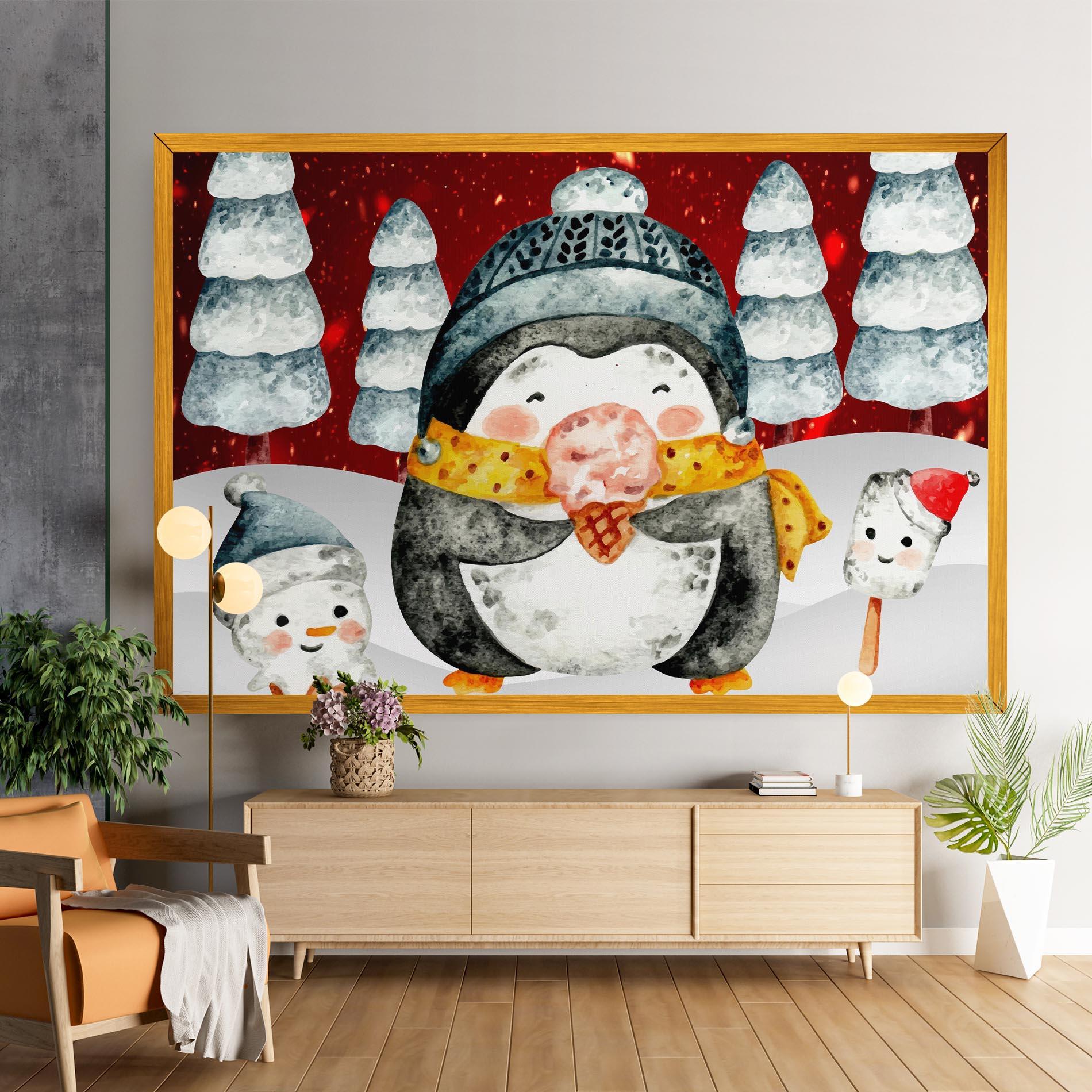 Leinwandbild Yellow Pinguin mockup 9