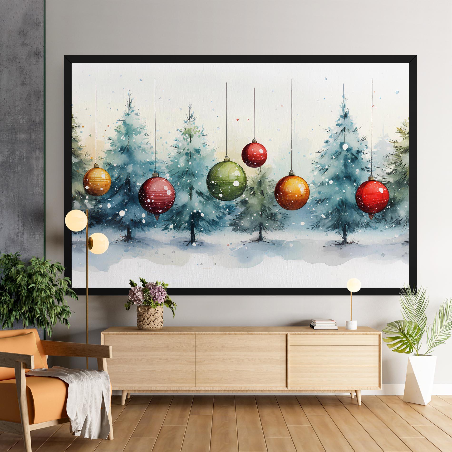 Leinwandbild Christmas Tree Painting mockup 9