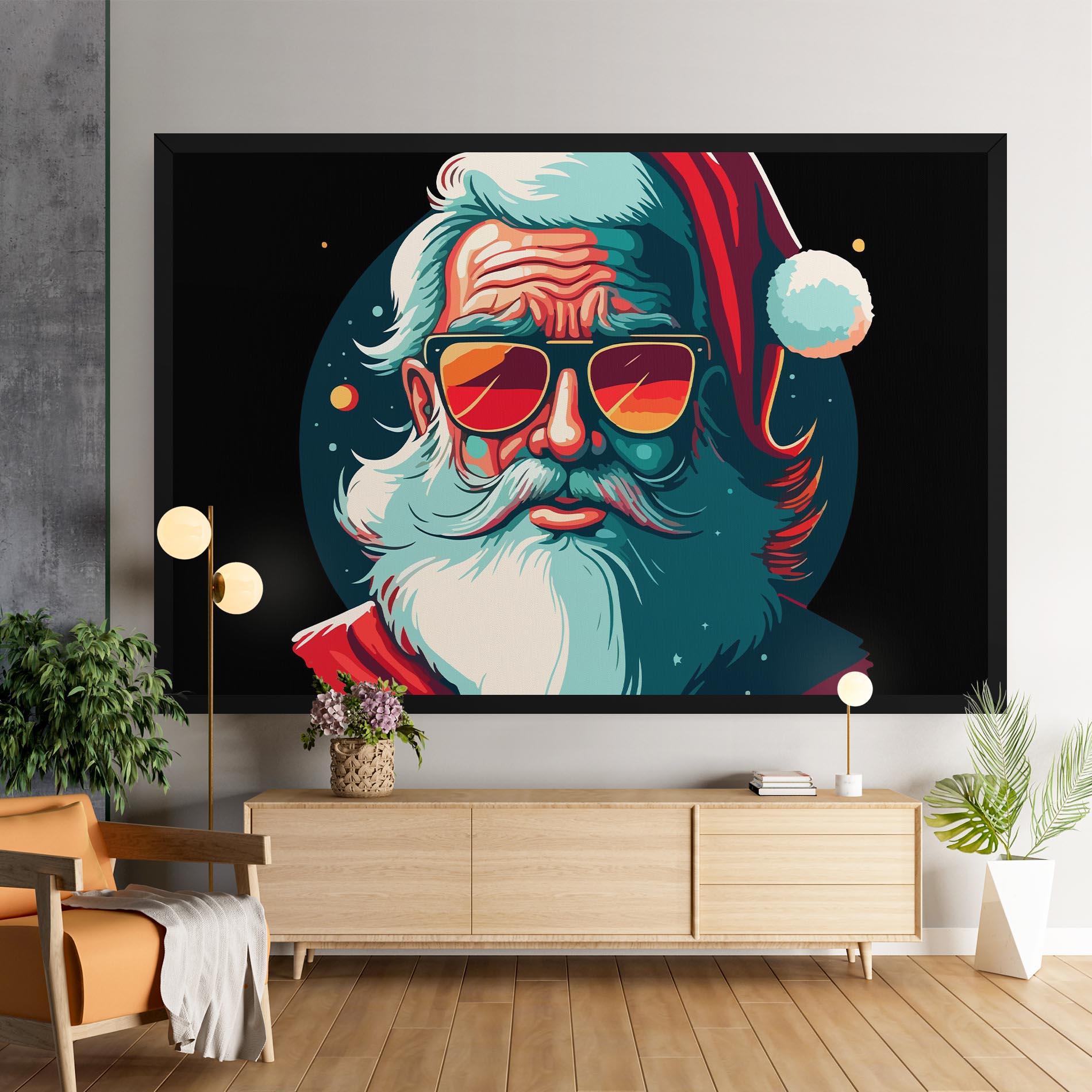 Leinwandbild Color Glasses Santa mockup 9