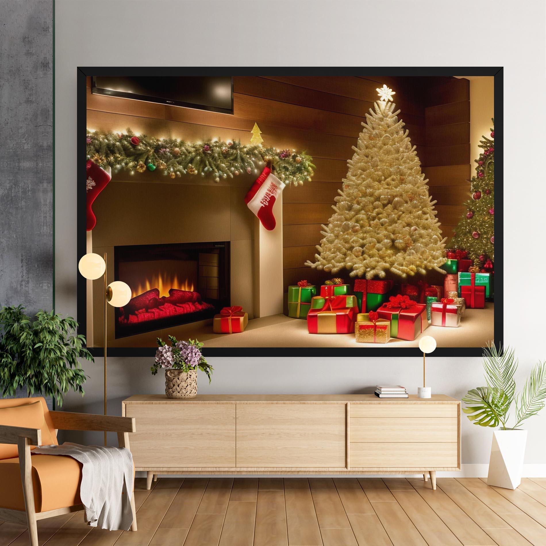 Leinwandbild Decorated Christmas Tree mockup 9