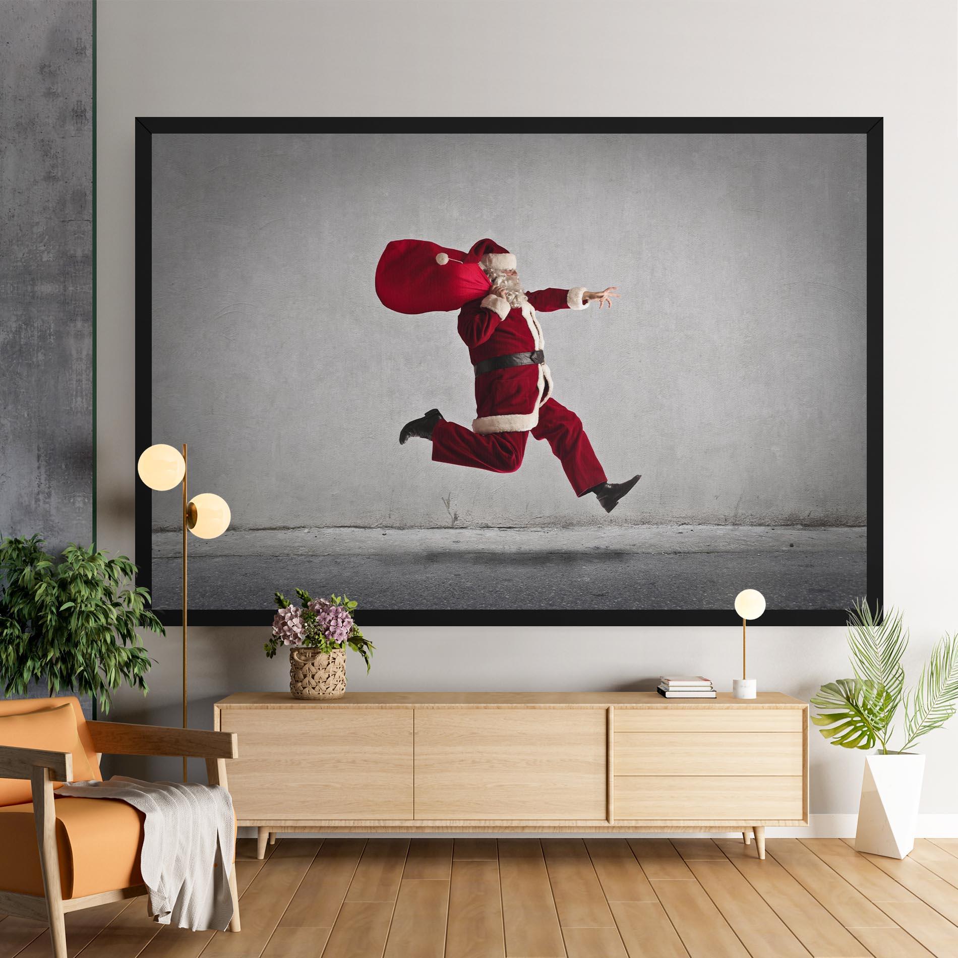 Leinwandbild Santa Claus Jumping mockup 9