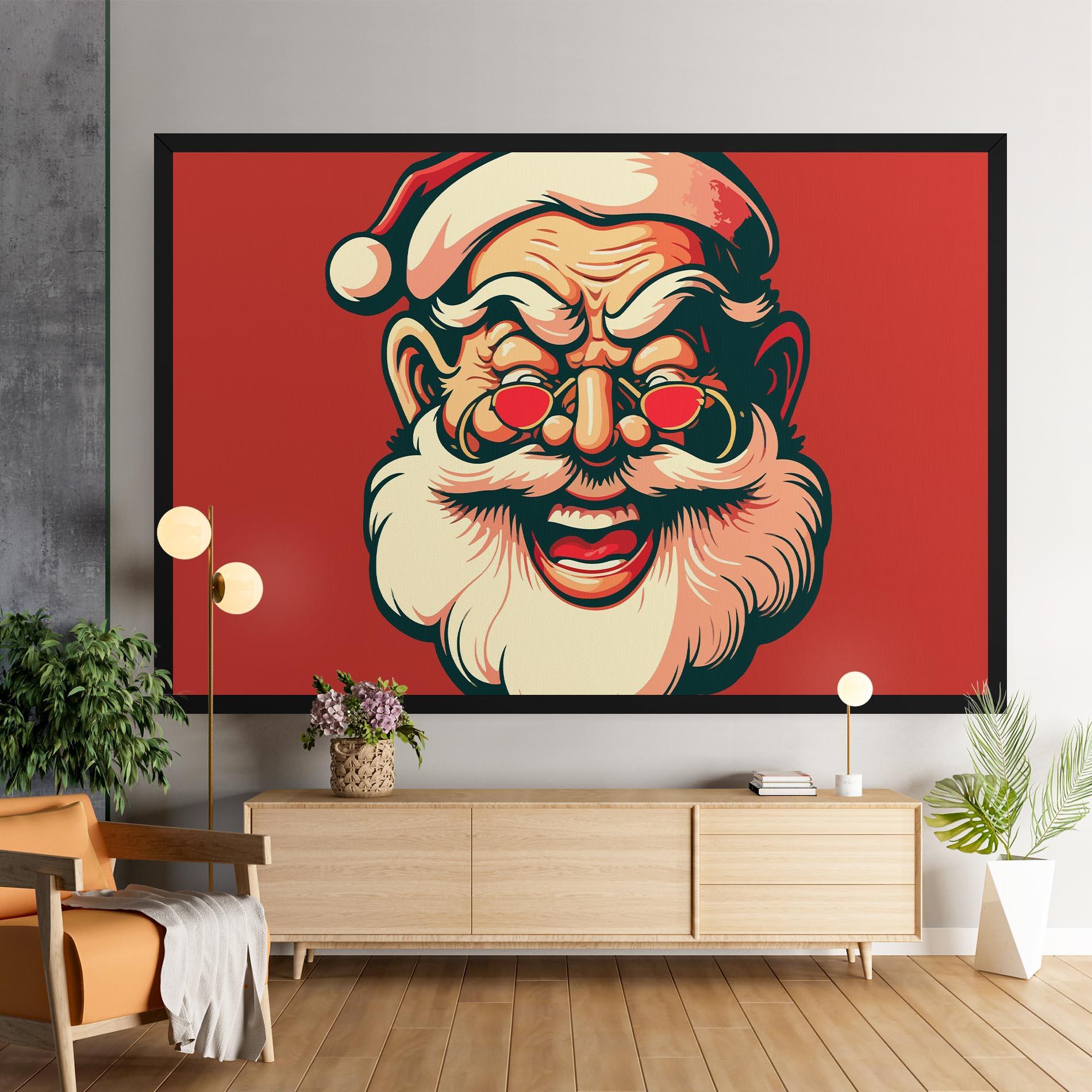Leinwandbild Santa Crazy Smile mockup 9