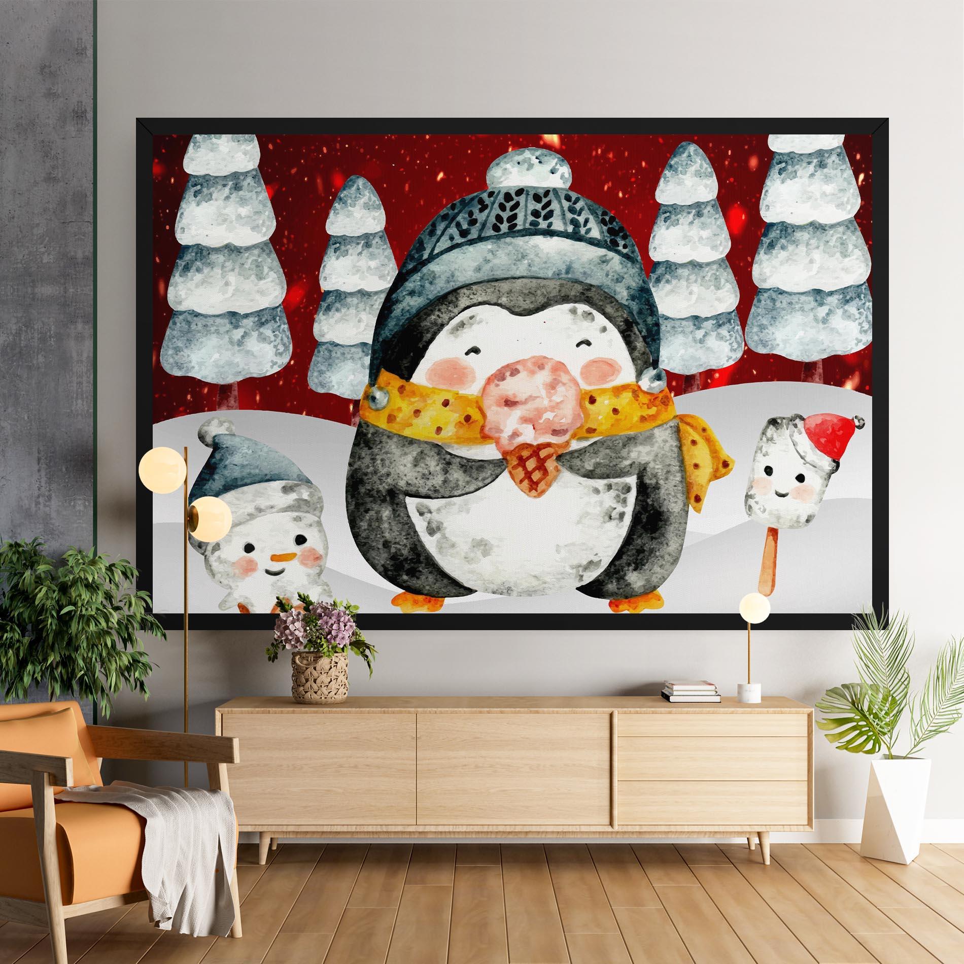 Leinwandbild Yellow Pinguin mockup 9