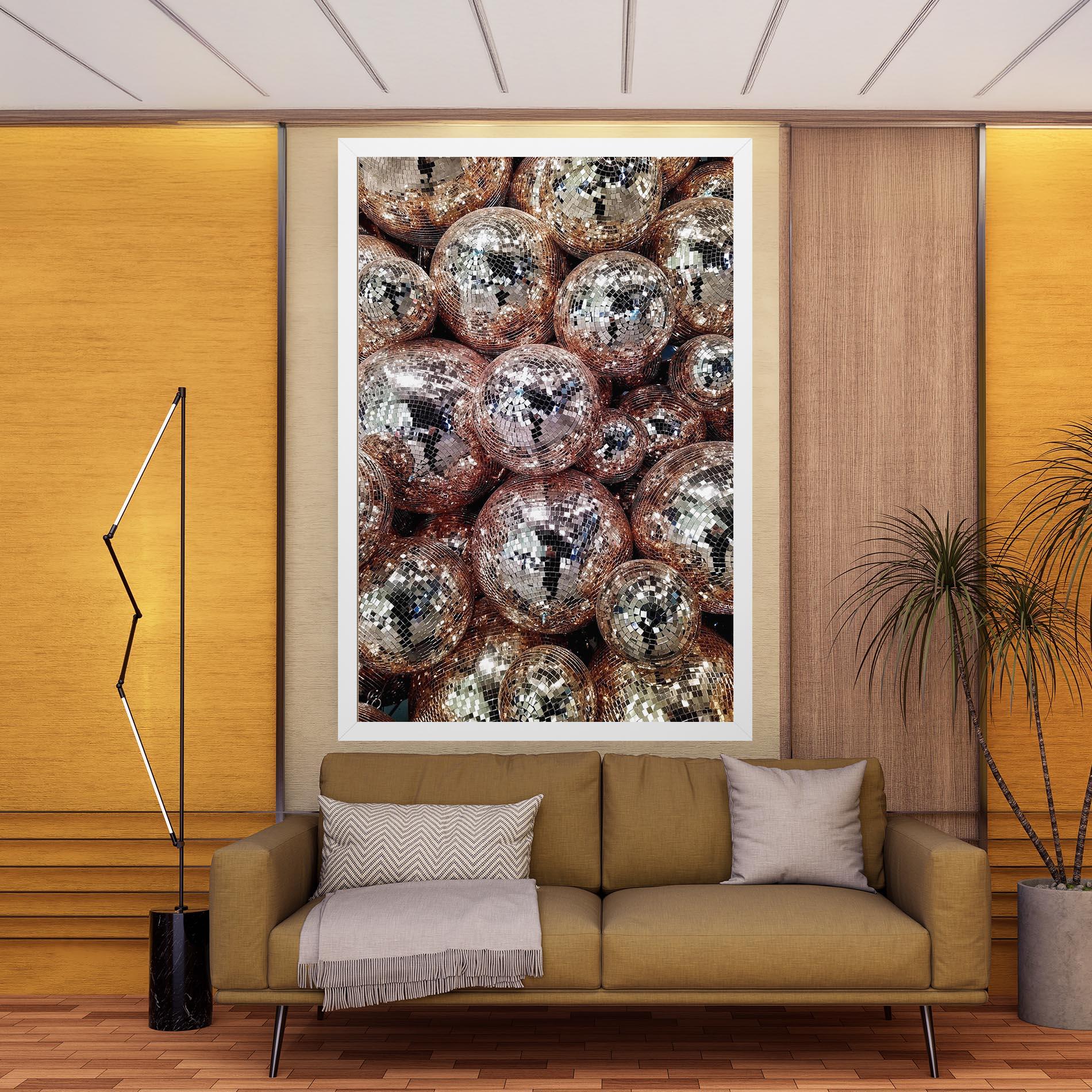 Leinwandbild Christmas Disko Balls mockup 9