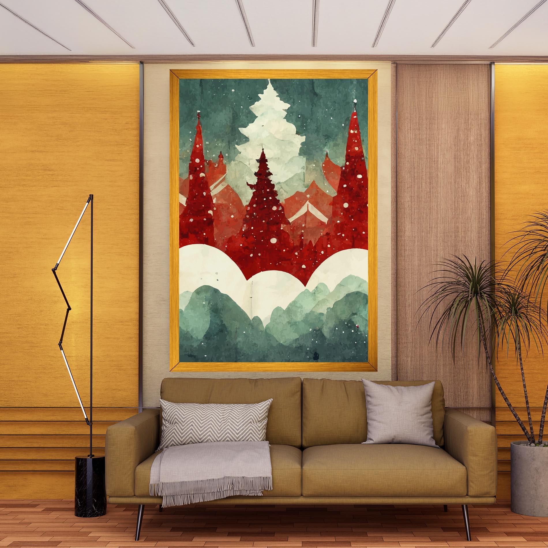 Leinwandbild Christmas Landscape mockup 9