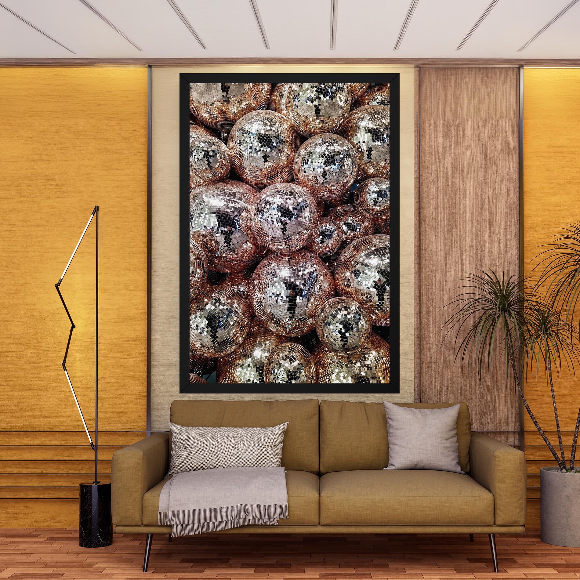 Leinwandbild Christmas Disko Balls mockup 9