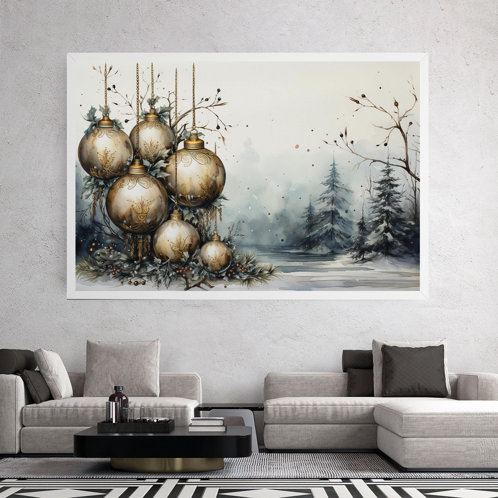 Leinwandbild Christmas Art Paper mockup 2