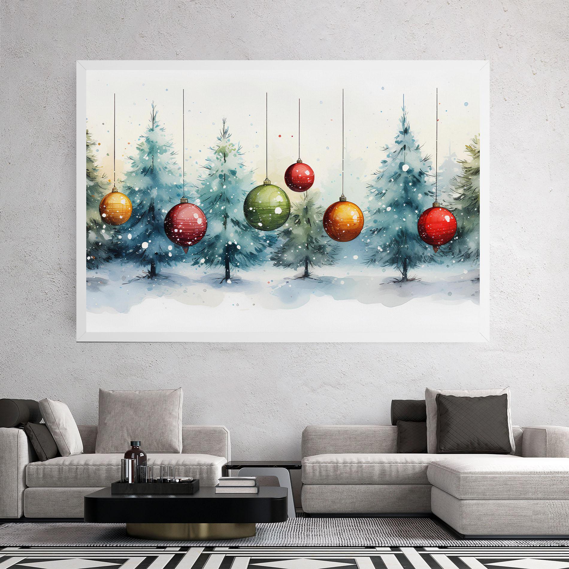 Leinwandbild Christmas Tree Painting mockup 2