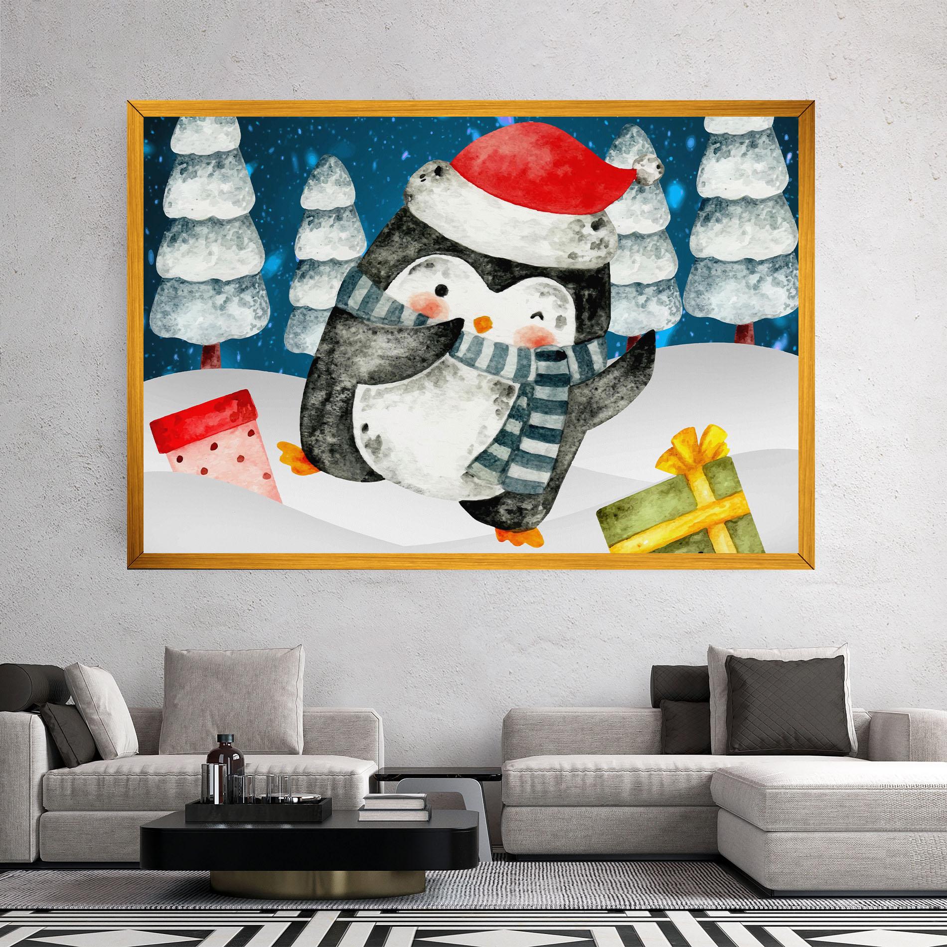 Leinwandbild Blue Pinguin mockup 2