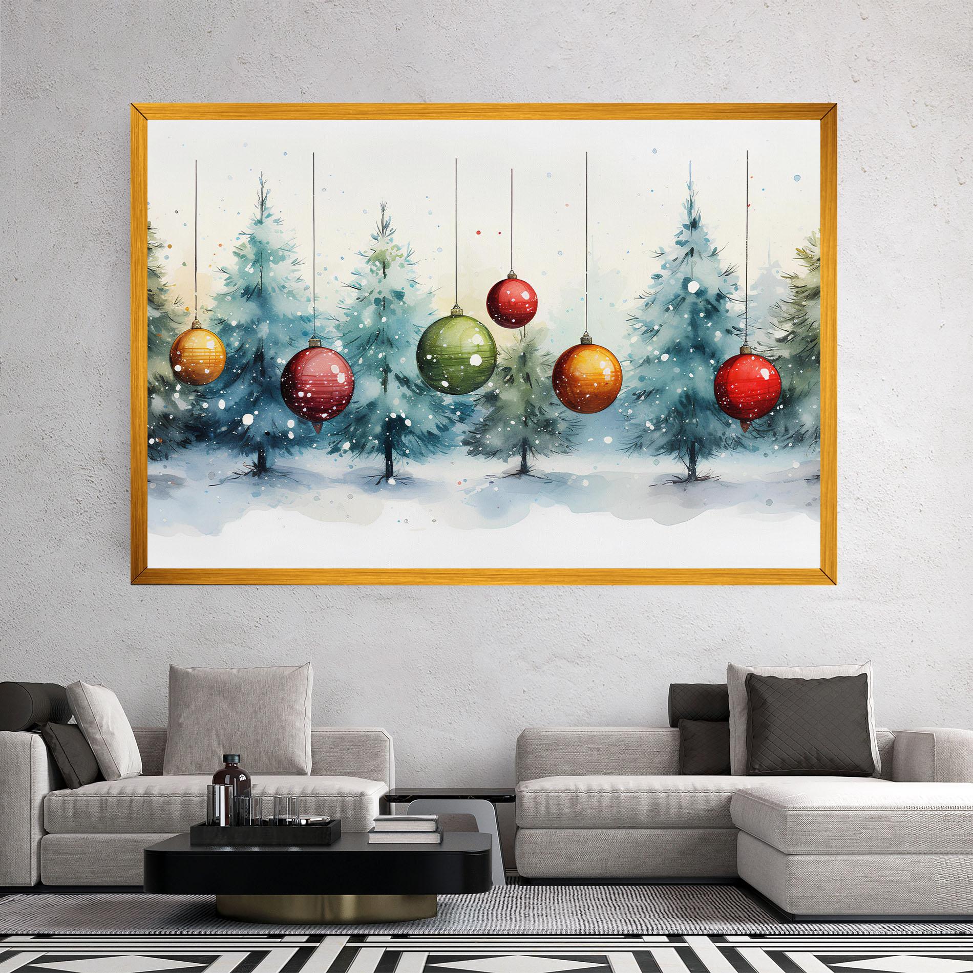 Leinwandbild Christmas Tree Painting mockup 2
