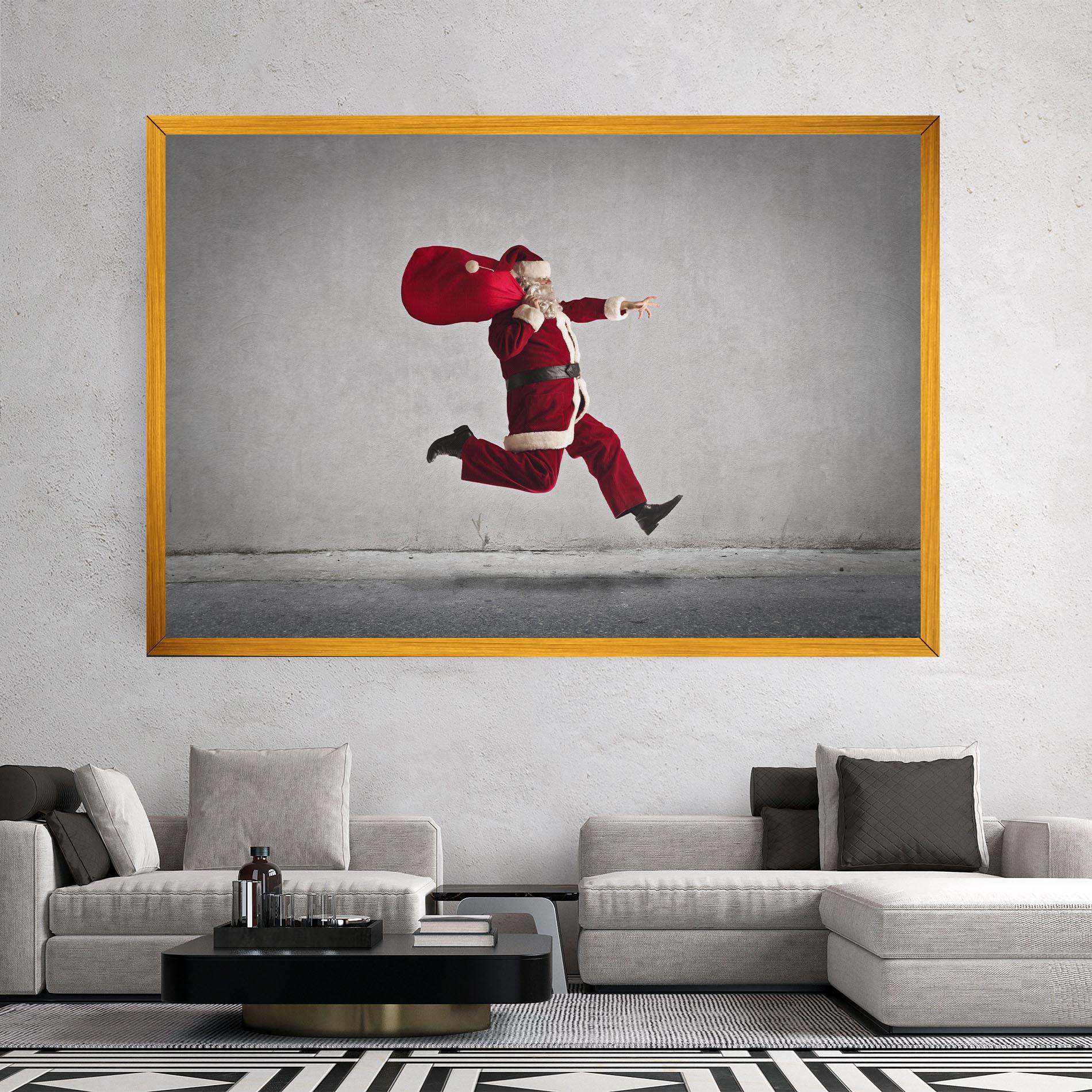 Leinwandbild Santa Claus Jumping mockup 2