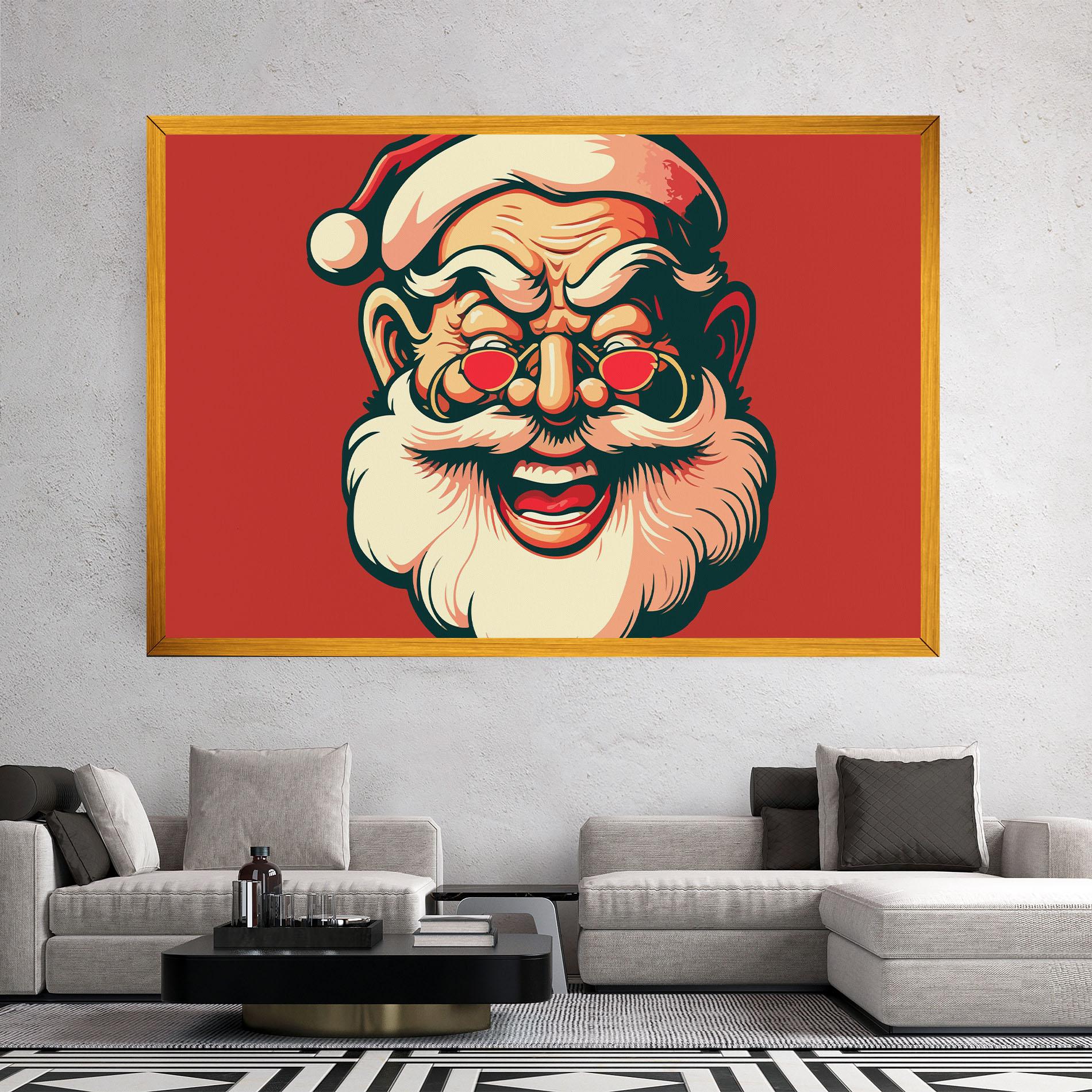 Leinwandbild Santa Crazy Smile mockup 2