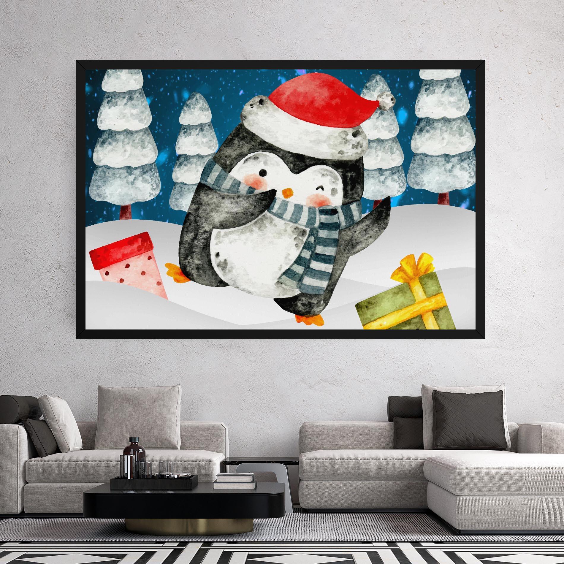 Leinwandbild Blue Pinguin mockup 2