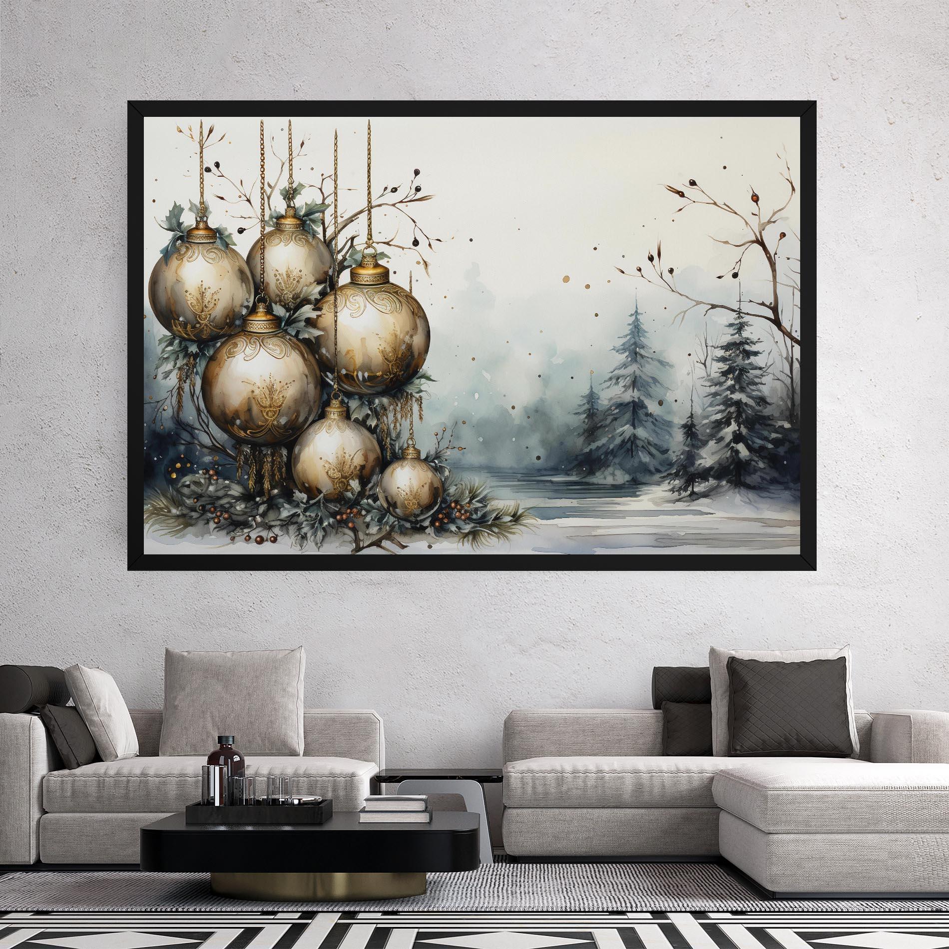 Leinwandbild Christmas Art Paper mockup 2