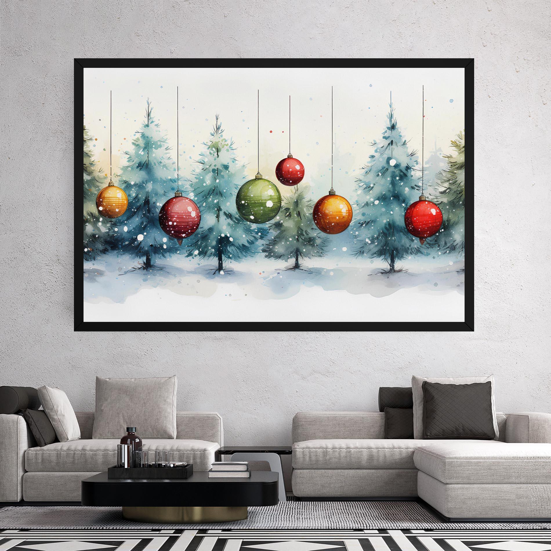 Leinwandbild Christmas Tree Painting mockup 2