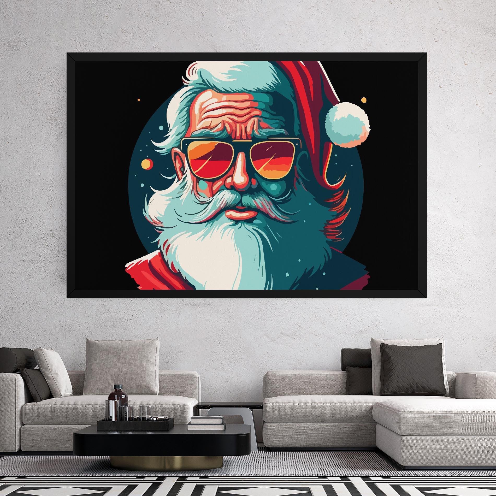 Leinwandbild Color Glasses Santa mockup 2