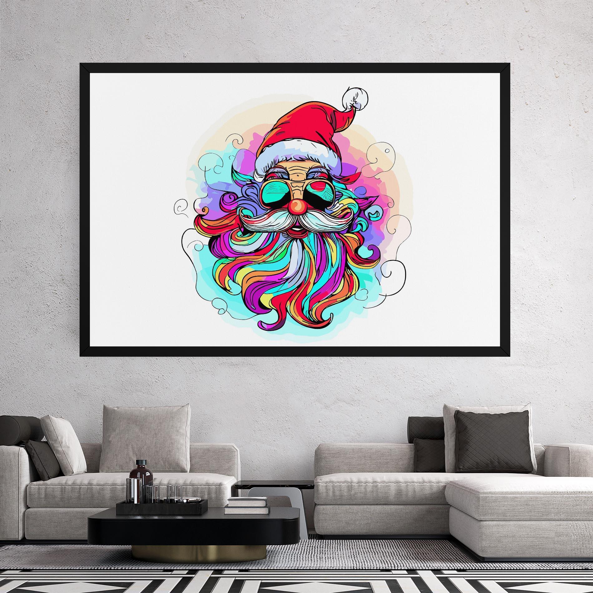 Leinwandbild Colorful Santa mockup 2