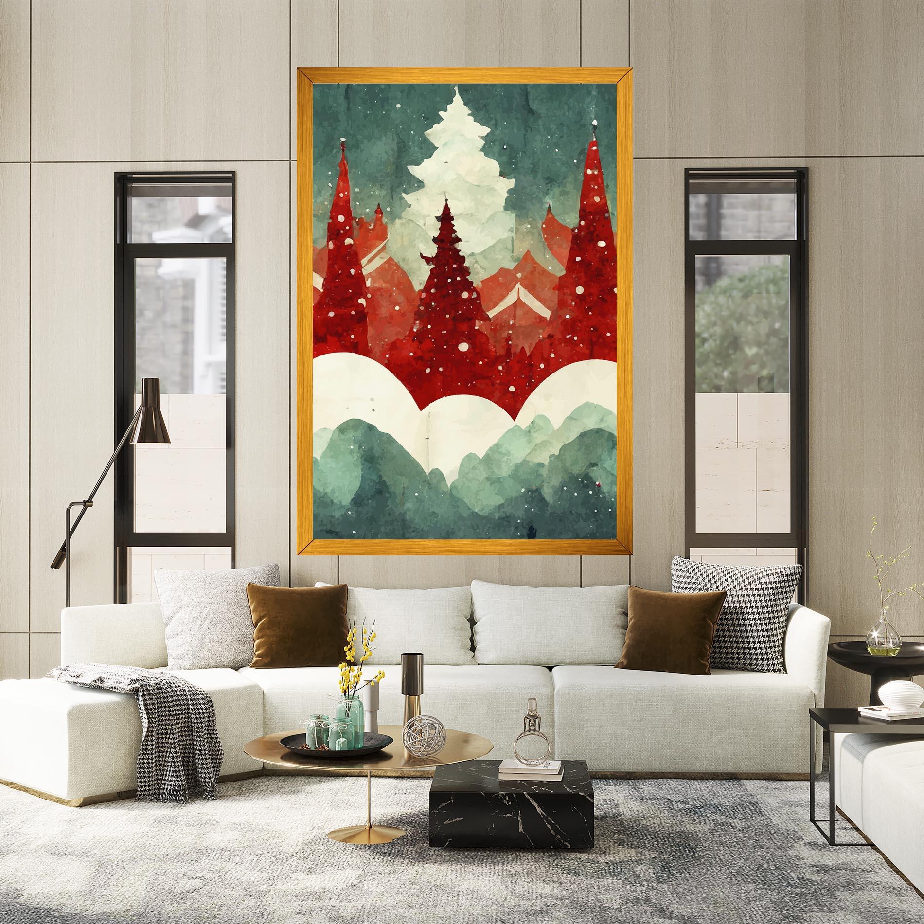 Leinwandbild Christmas Landscape mockup 2