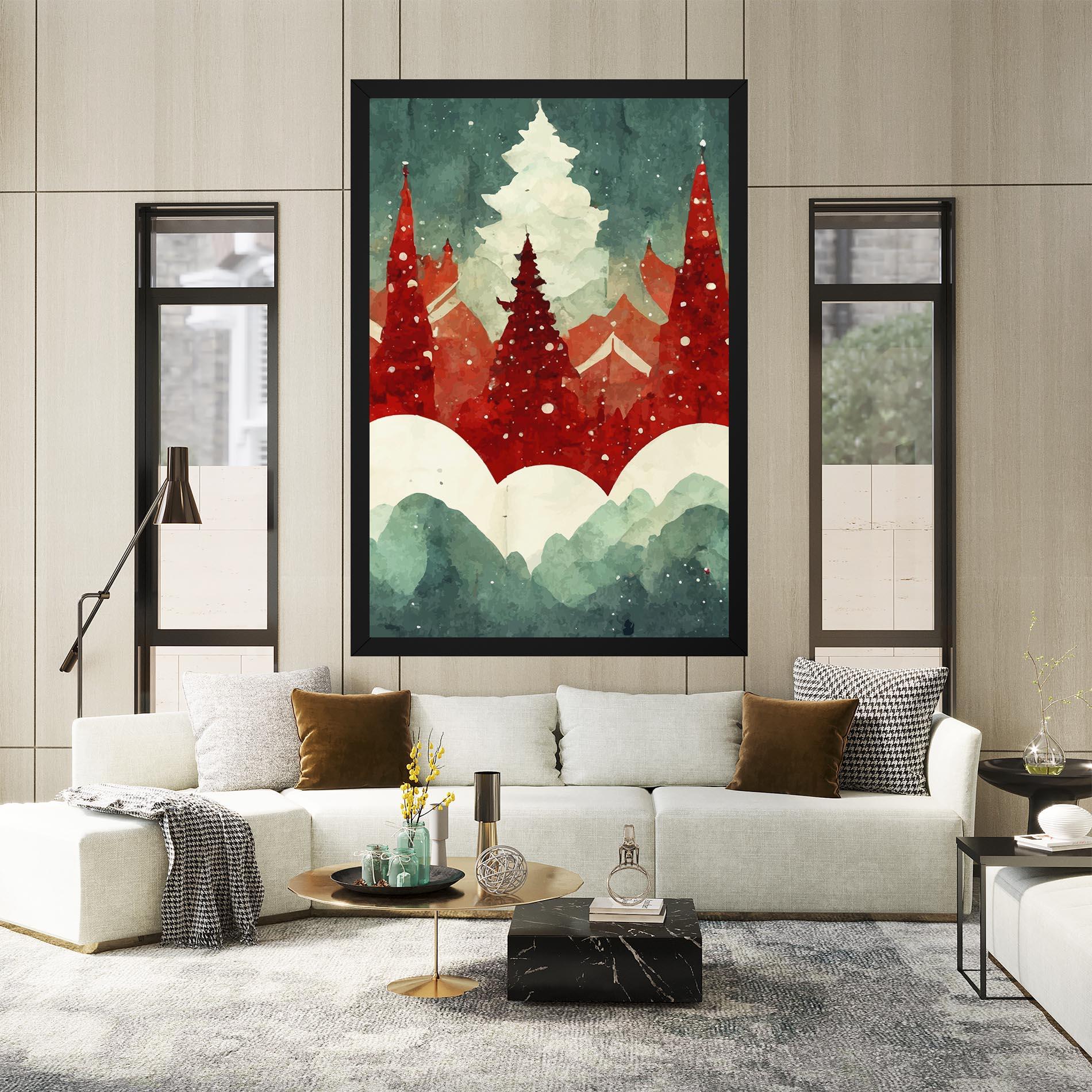 Leinwandbild Christmas Landscape mockup 2