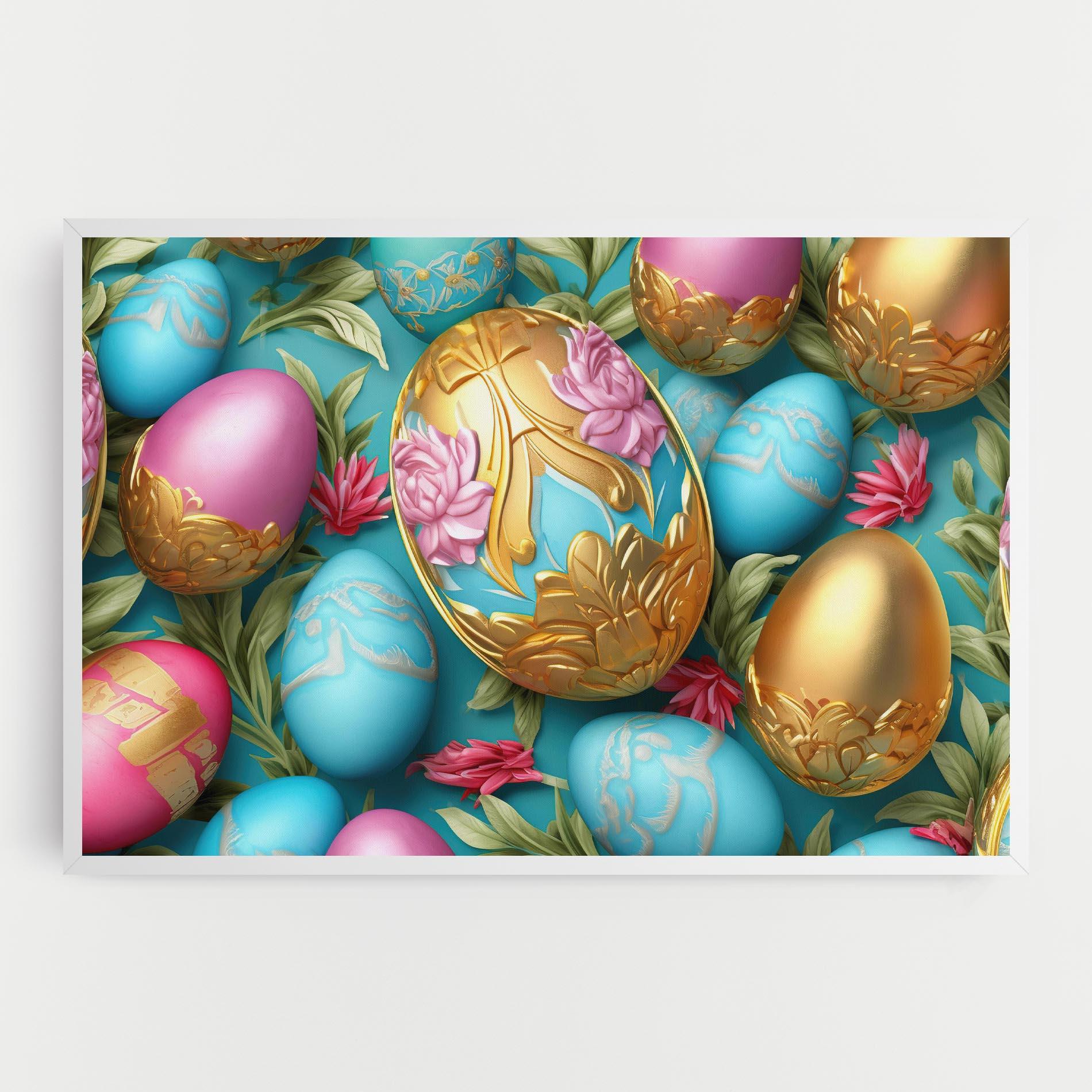 Leinwandbild Blue Pink Easter Egs mockup 0
