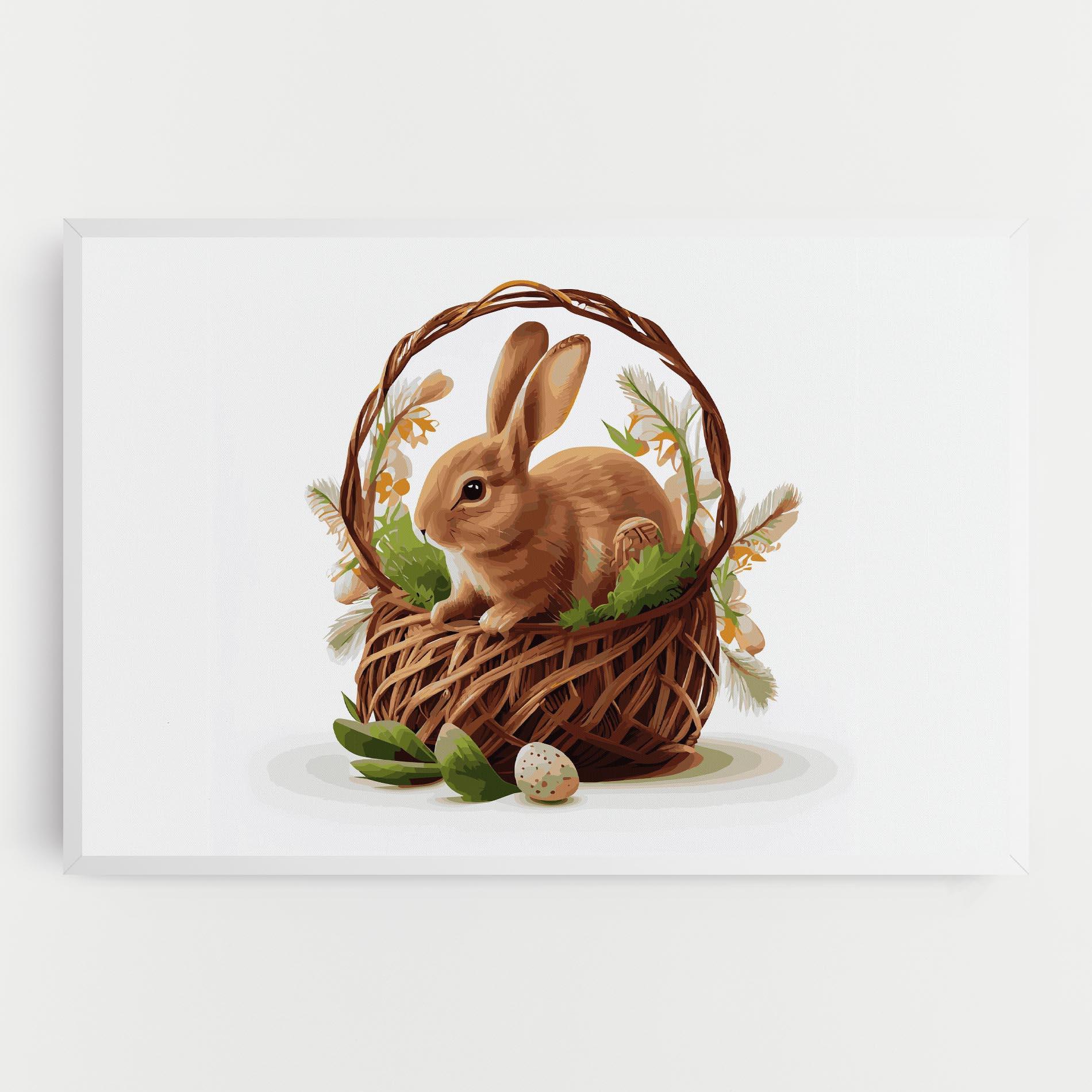 Leinwandbild Bunny In Basket mockup 0