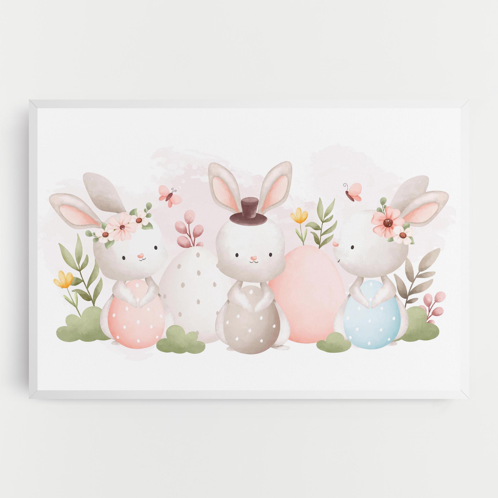 Leinwandbild Bunny With Hat mockup 0