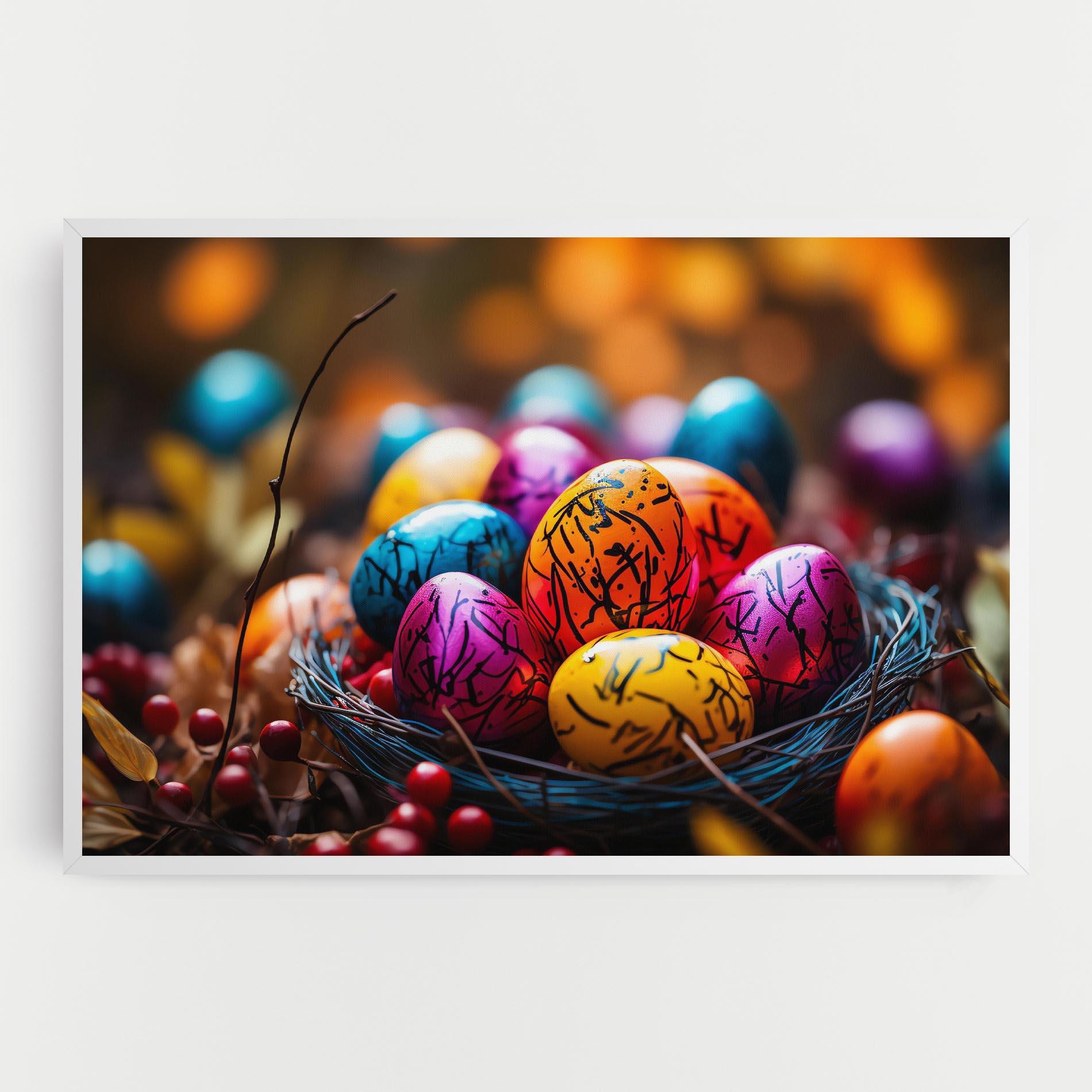 Leinwandbild Colorful Easter Eggs mockup 0