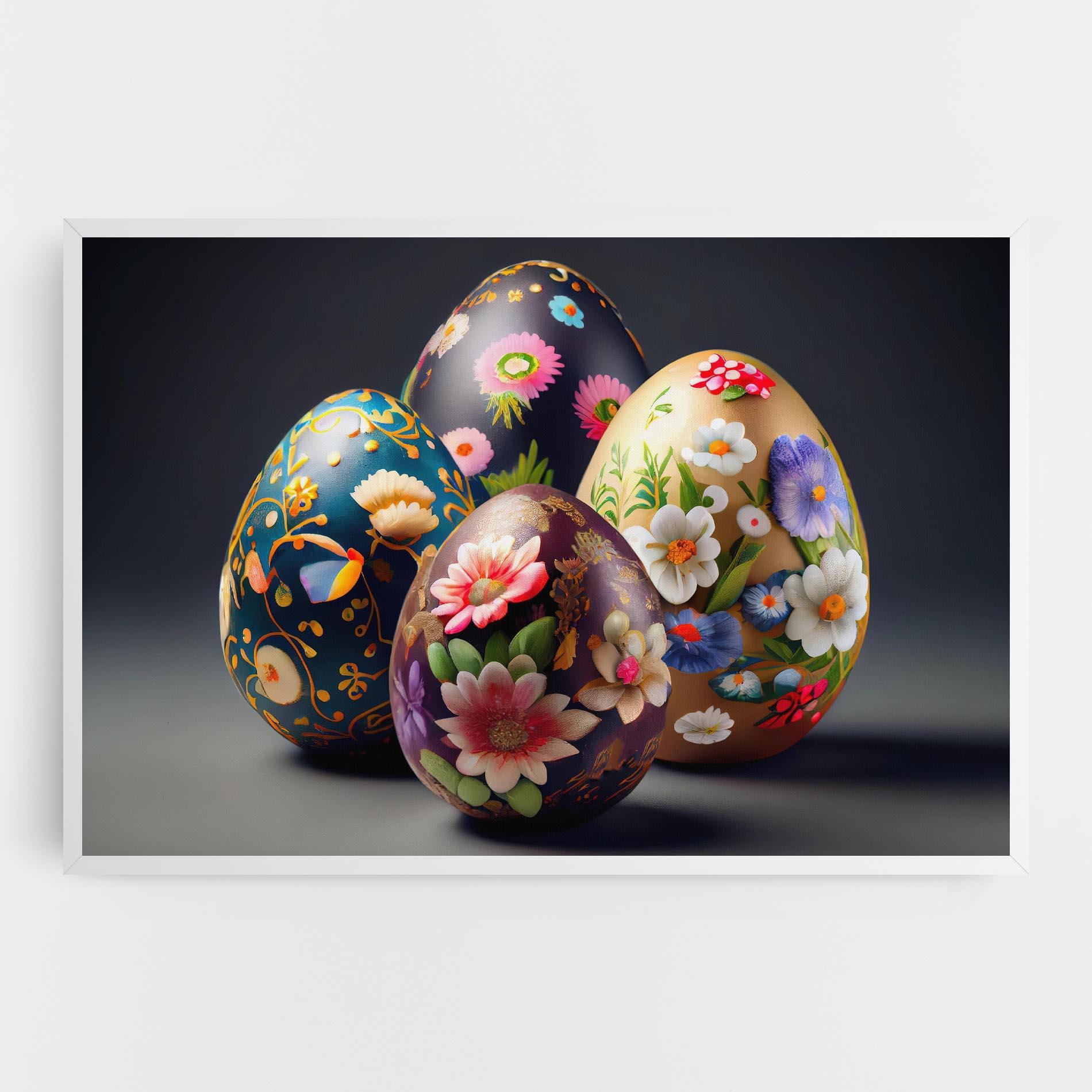 Leinwandbild Easter Egs Flowers mockup 0