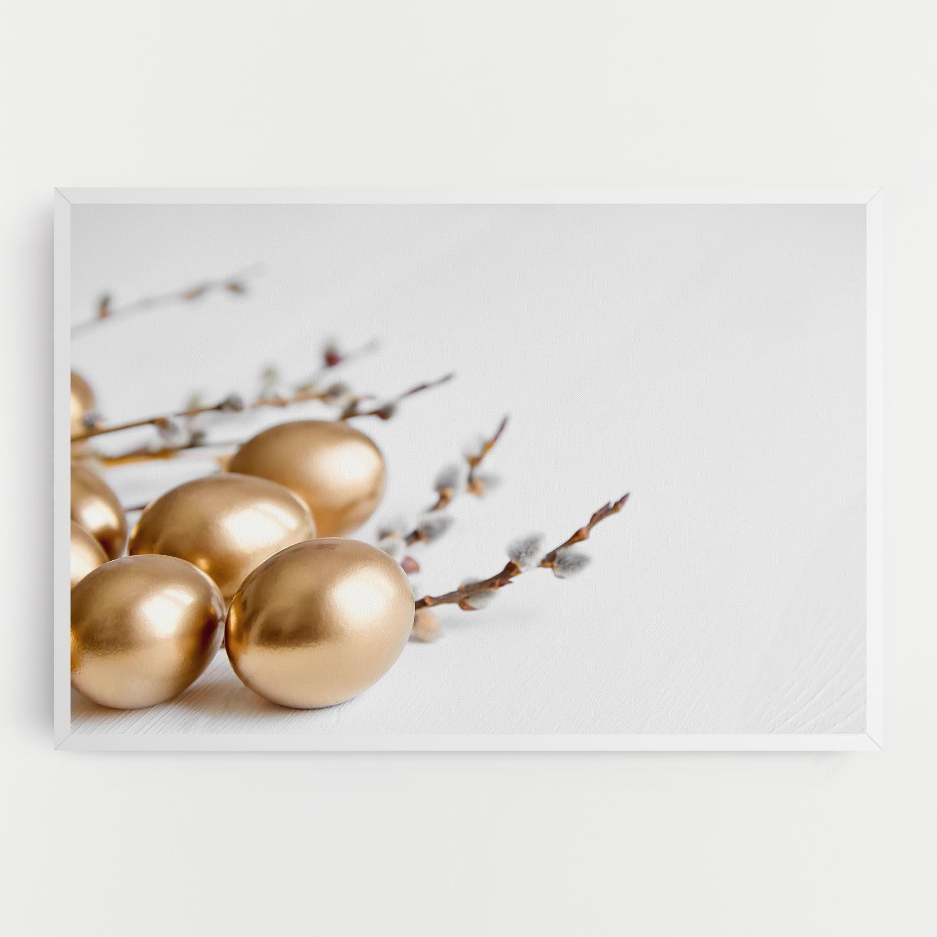 Leinwandbild Easter Gold Eggs mockup 0