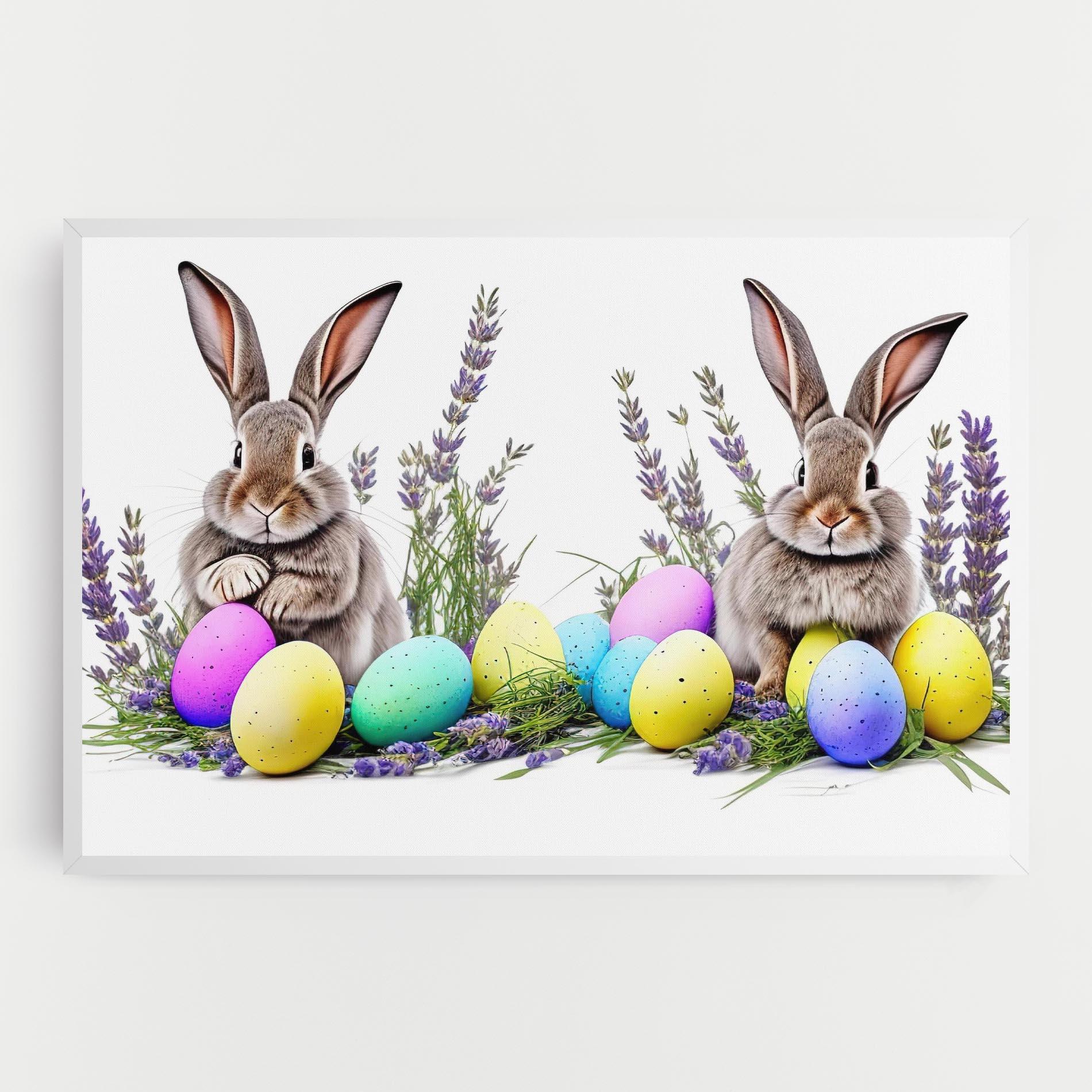 Leinwandbild Flowers Easter Bunny mockup 0