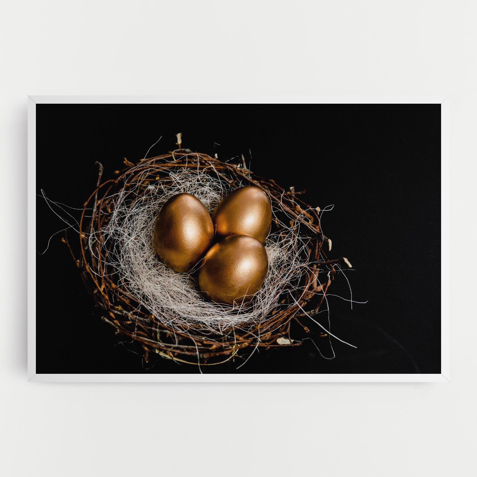 Leinwandbild Pretty Golden Easter Eggs mockup 0